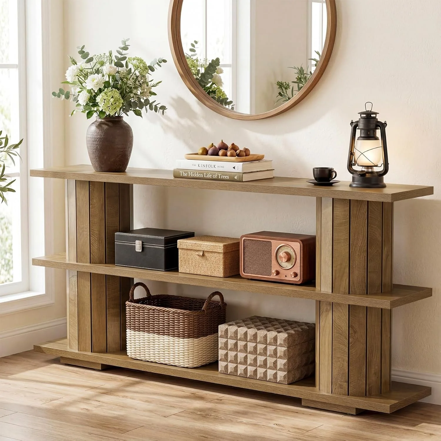 Authentic 62.9 Inch Multifunctional Entryway Console Table Storage Crafted