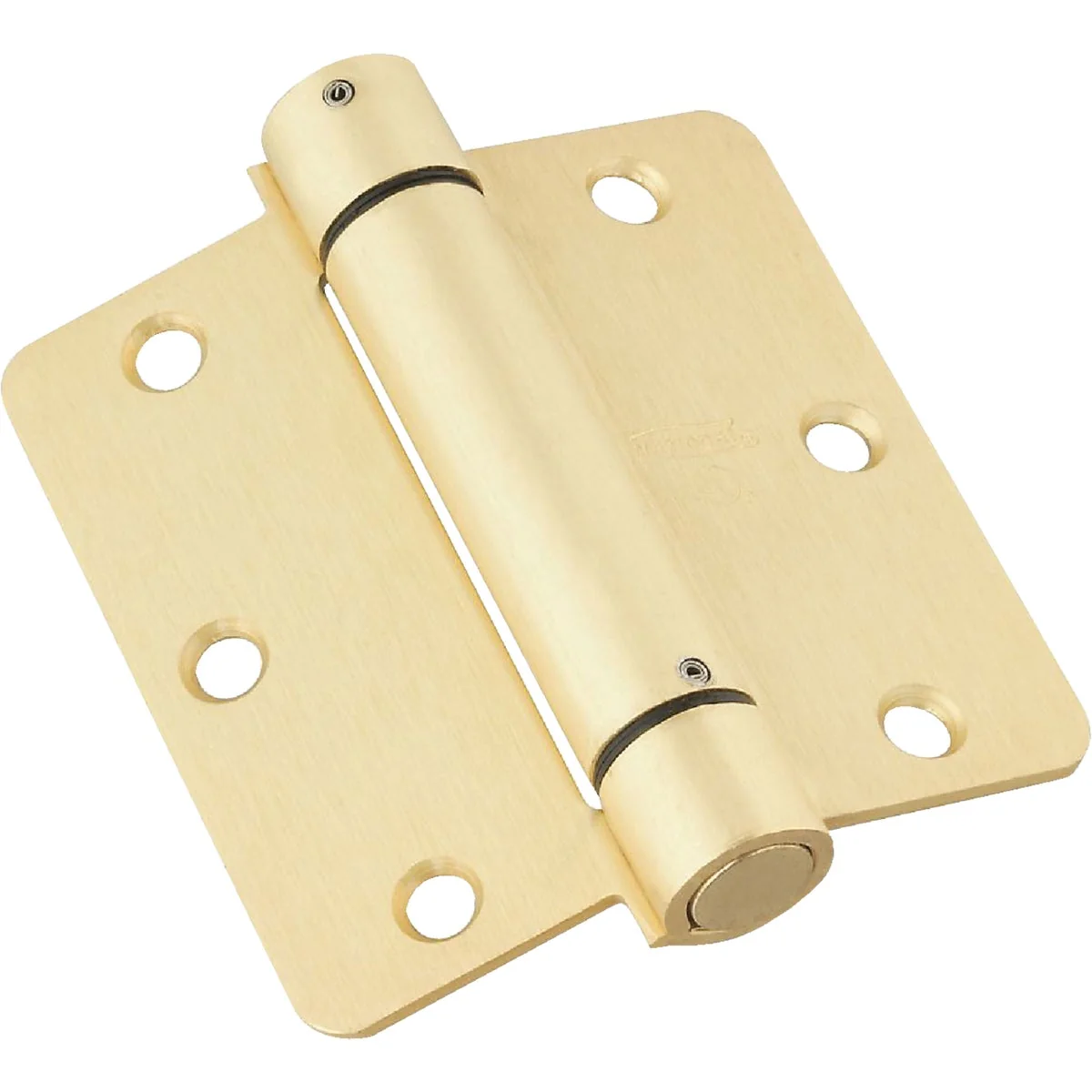 Minimalist 3-1 2 In. x 1 4 In. Radius Brass Spring Door Hinge Green