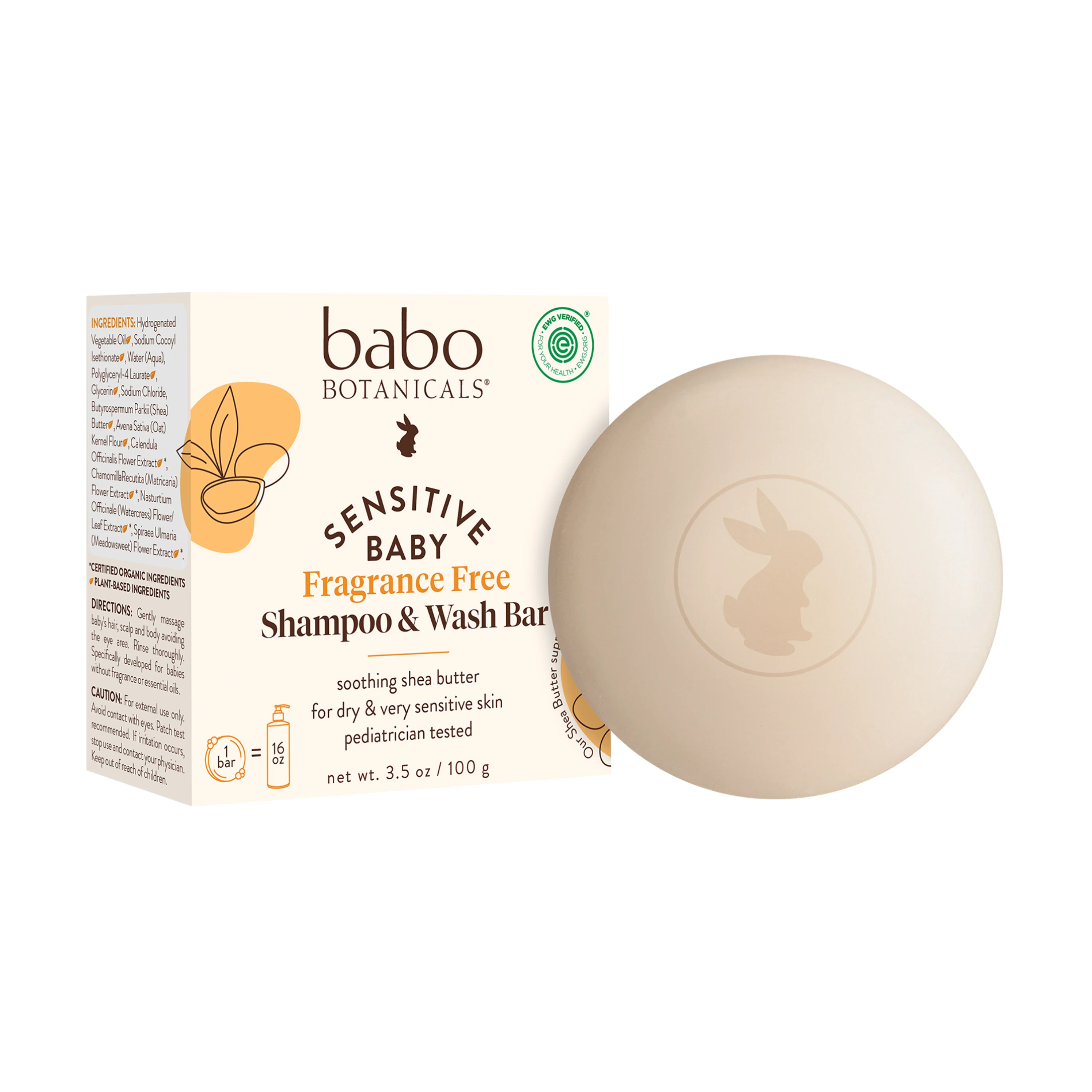 Responsible Babo Botanicals Sensitive Baby Shampoo Wash Bar Environmentally Friendly