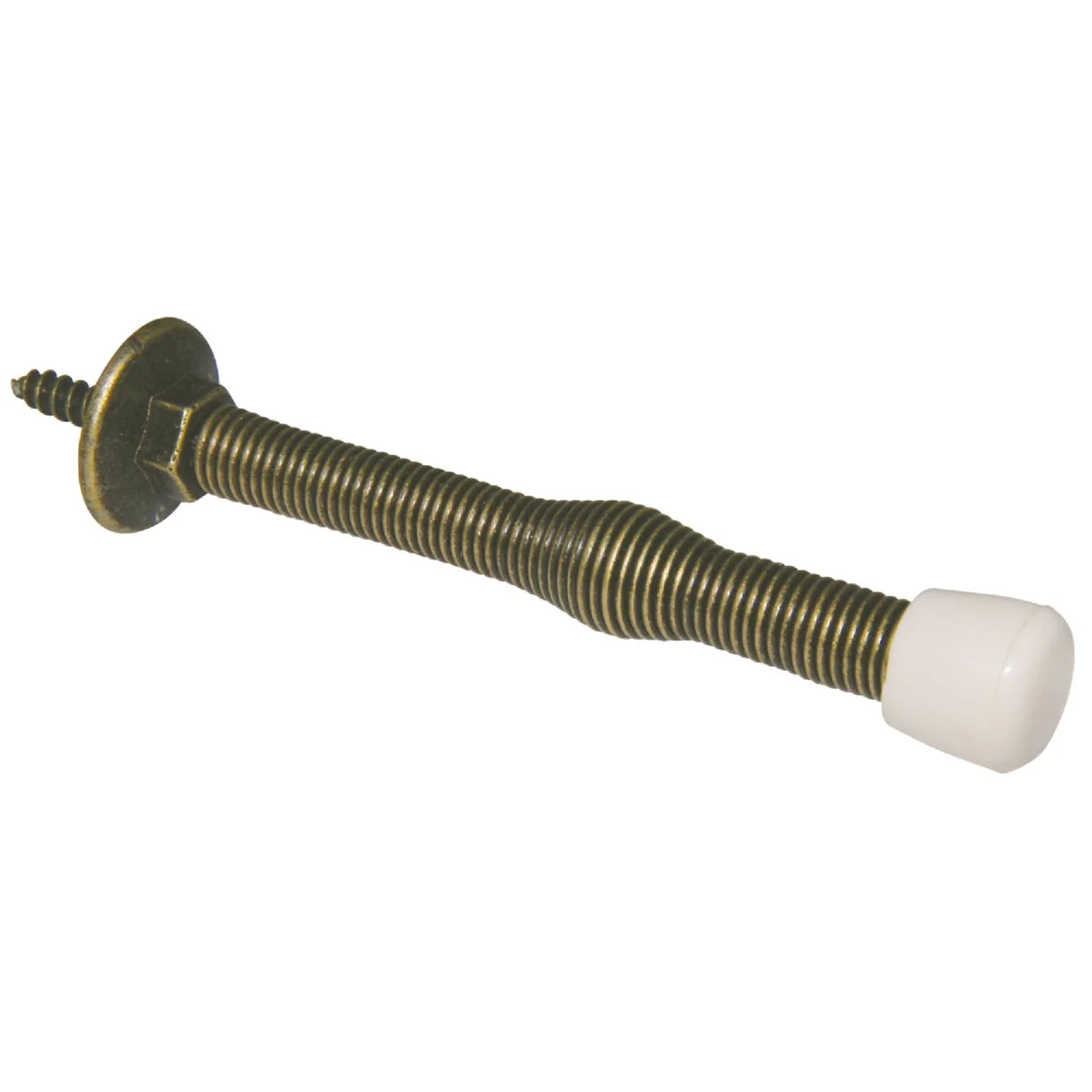 Flexible Ultra Hardware 3 In. Antique Brass Plastic Tip Spring Door Stop Sophisticated