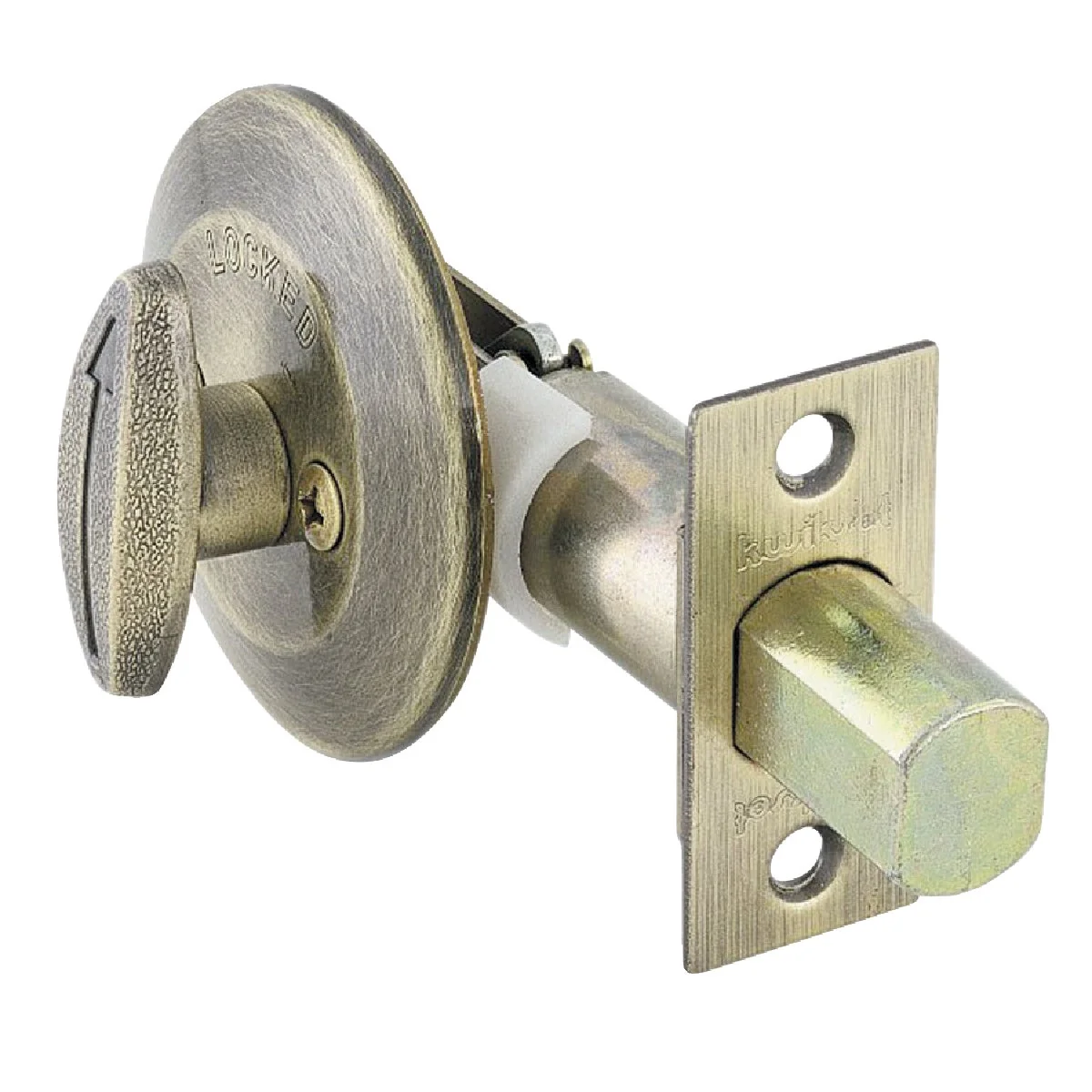Official Kwikset Plus Antique Brass Single Sided Deadbolt Reliable