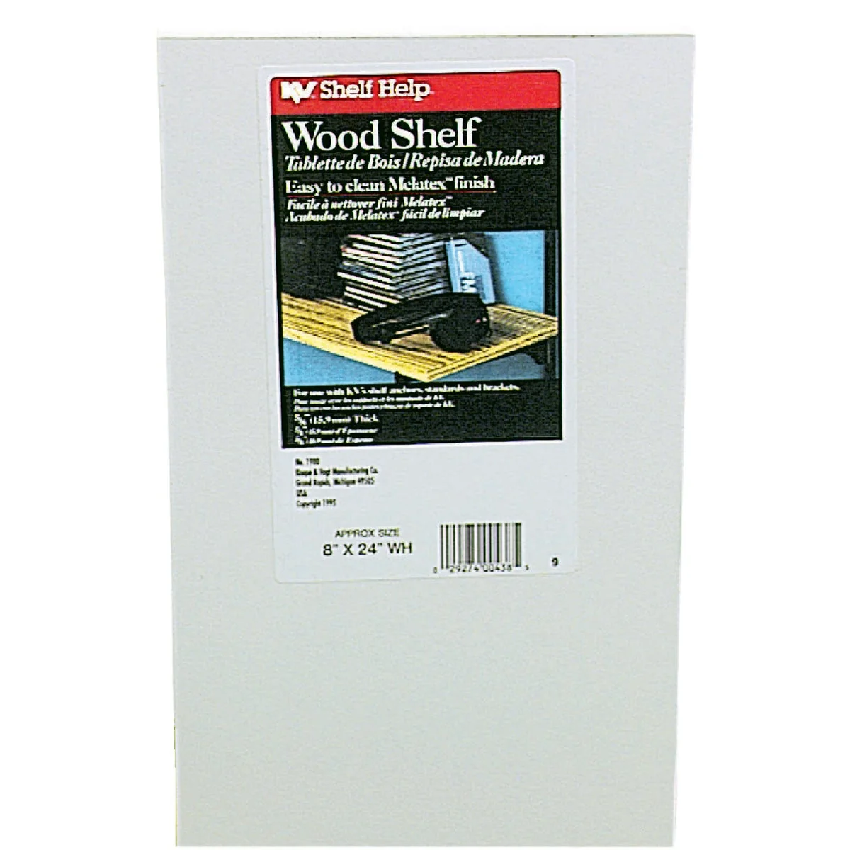 User-Friendly Knape Vogt 8 In. x 24 In. White All-Purpose Shelf Premium
