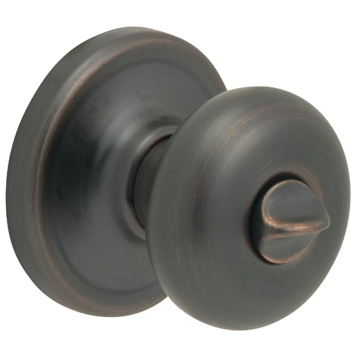 Modern Kwikset Signature Series Venetian Bronze Bed Bath Door Knob Pure