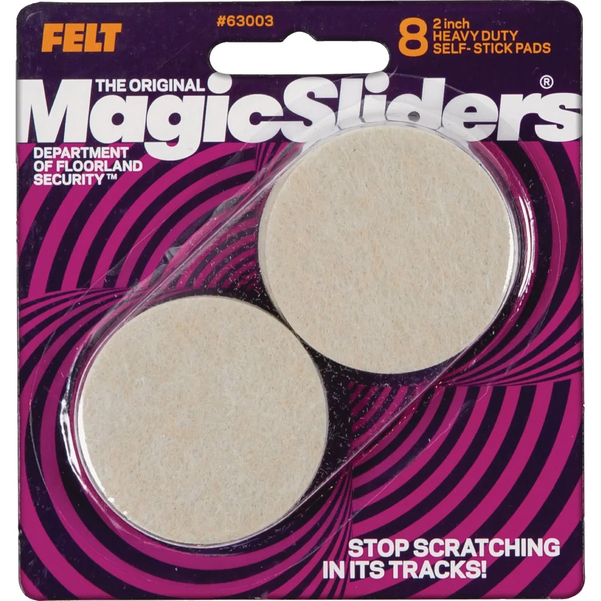 Contemporary Sliders 2 In. Round Oatmeal Self-Adhesive Heavy-Duty Furniture Pad 8-Pack Elegant