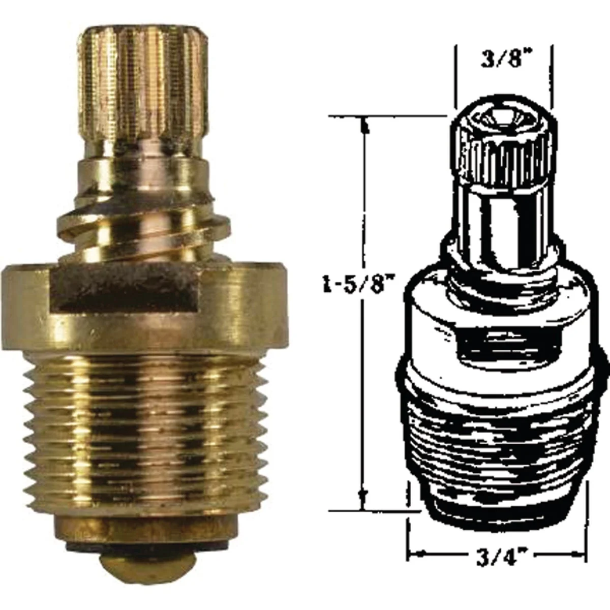 Exceptional United States Hardware Hot Cold Water Faucet Stem for Tiger Empire First-Class