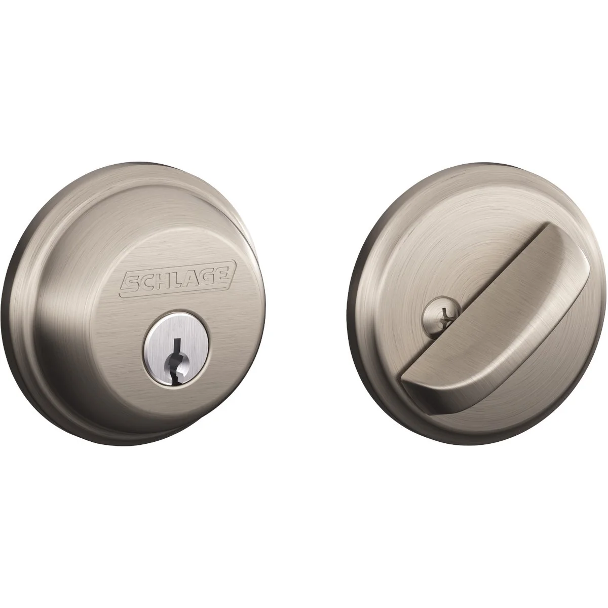 Genuine Schlage Satin Nickel Maximum Security Single Cylinder Deadbolt User-Friendly