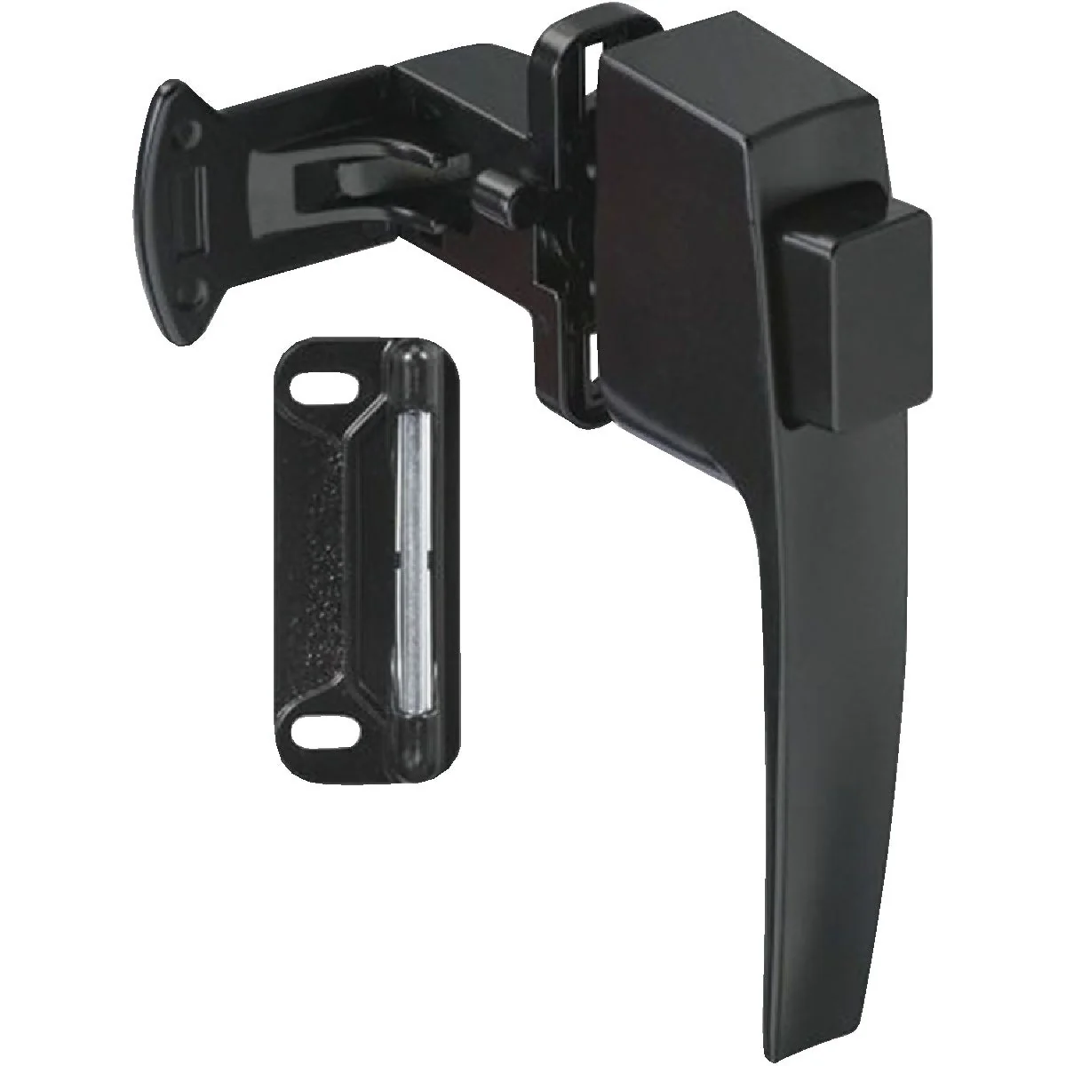 World-Class National Black Push Button Latch with 1-3 4 In. Hole Spacing Authentic