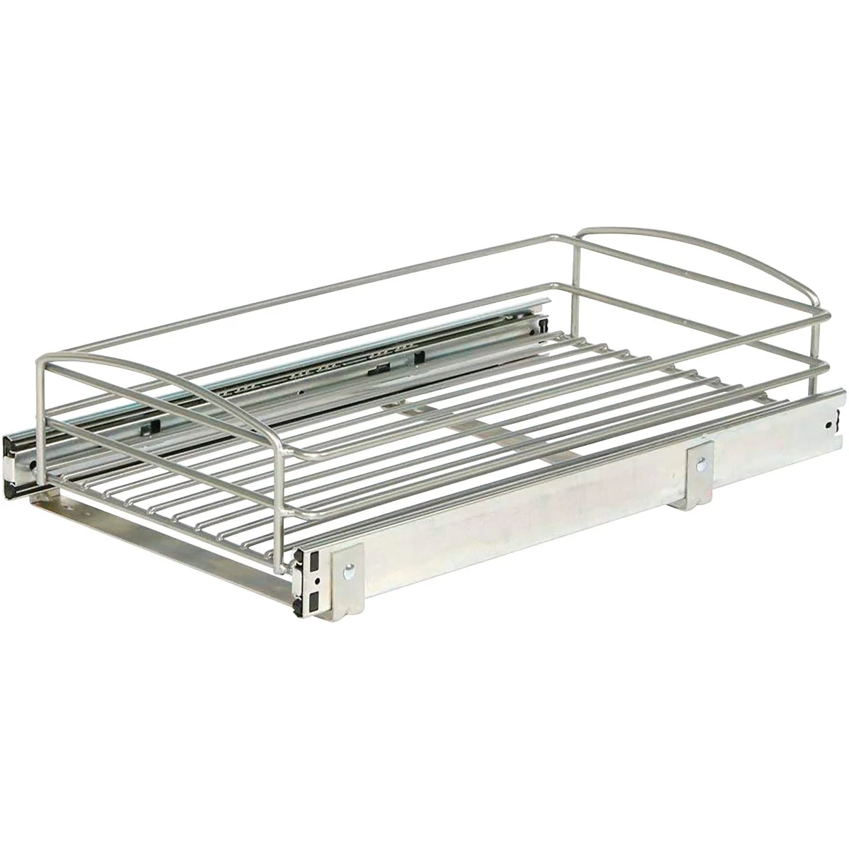 Quality Knape Vogt Solutions 11 In. Silver Multi-Use Pull-Out Basket Cabinet Organizer Pure