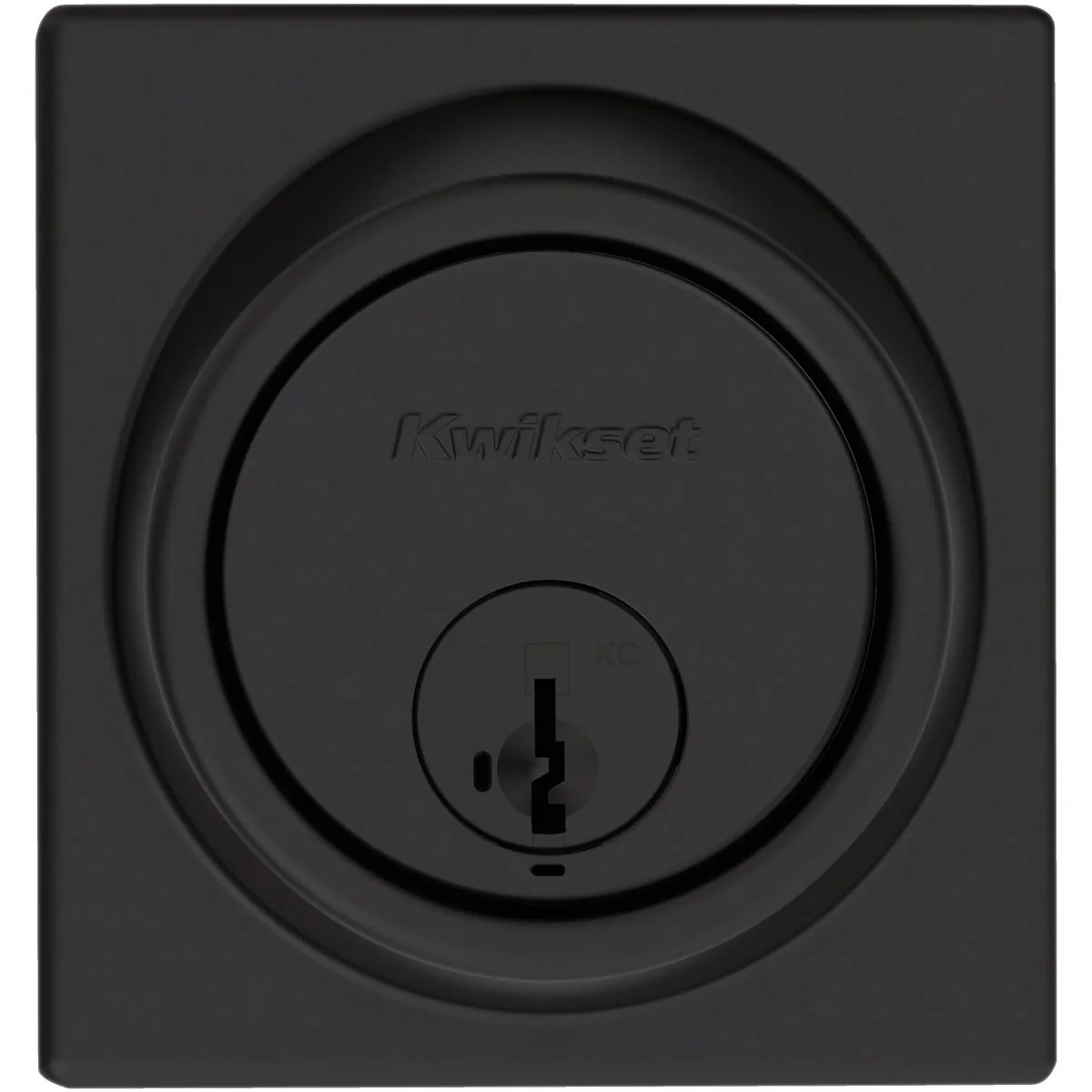 Relaxed Kwikset Key Control Deadbolt with SmartKey Security Matte Black Deadbolt Contemporary