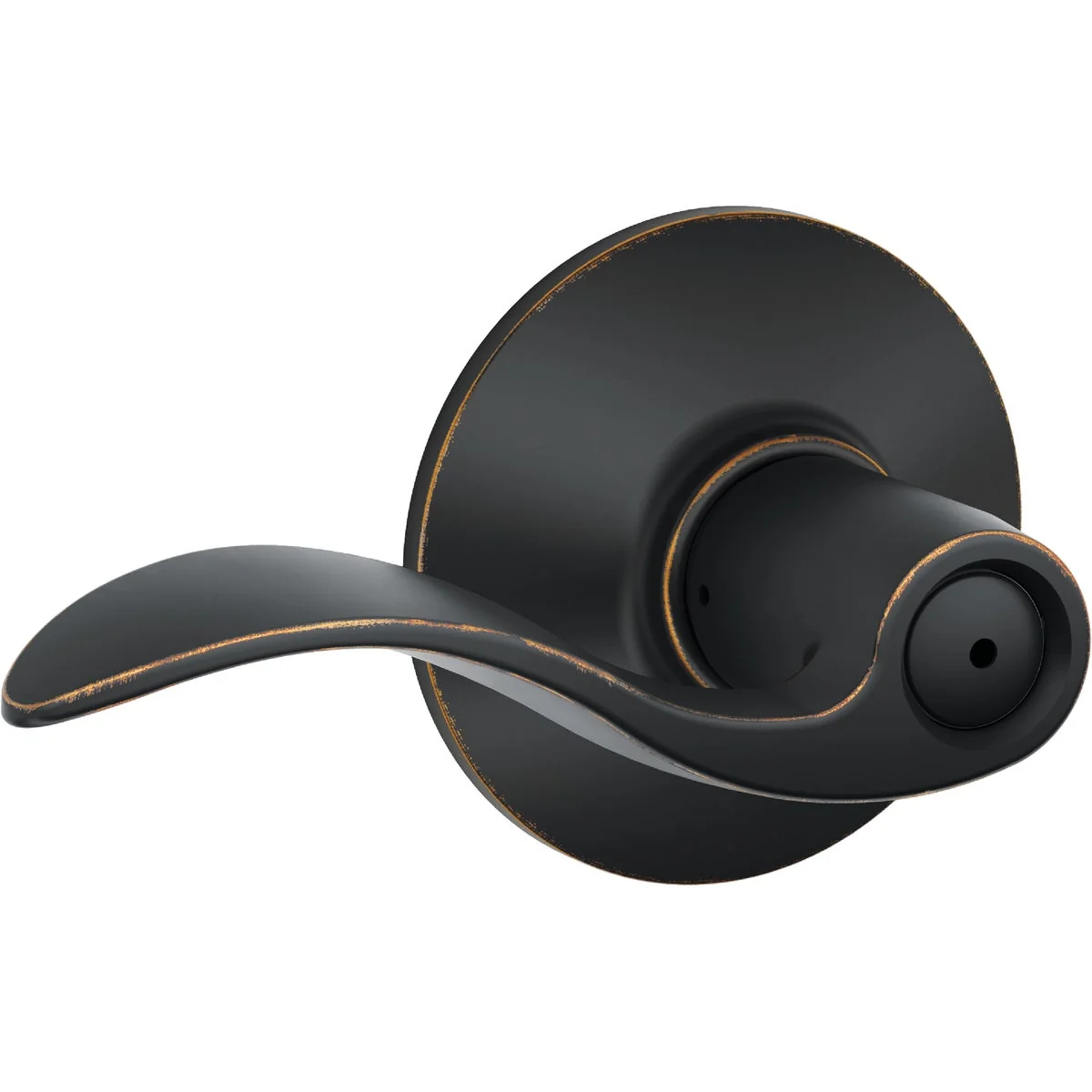 Relaxed Schlage Aged Bronze Accent Privacy Door Lever Elite