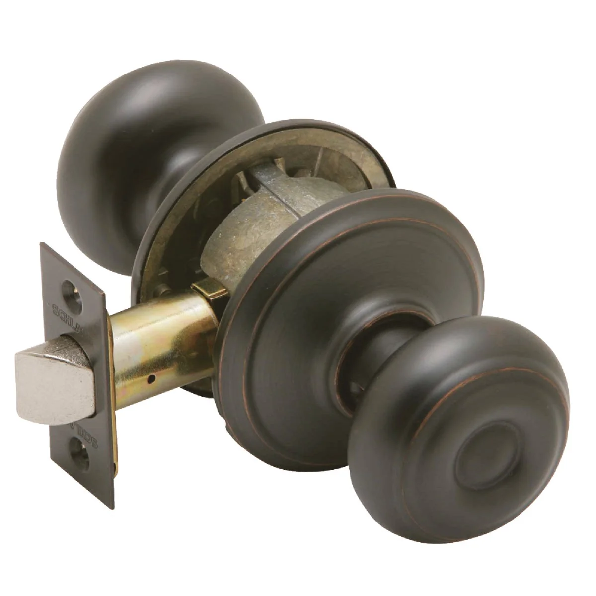 Efficient Schlage Georgian Aged Bronze Hall Closet Door Knob Fast