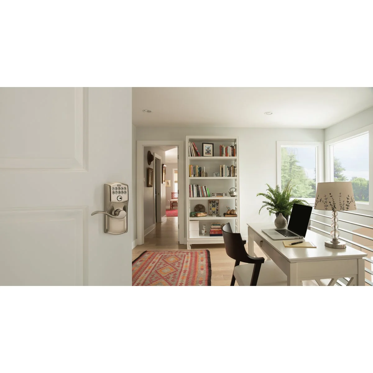 Relaxed Schlage Camelot Lever Satin Nickel Electronic Keypad Entry Lock Fine