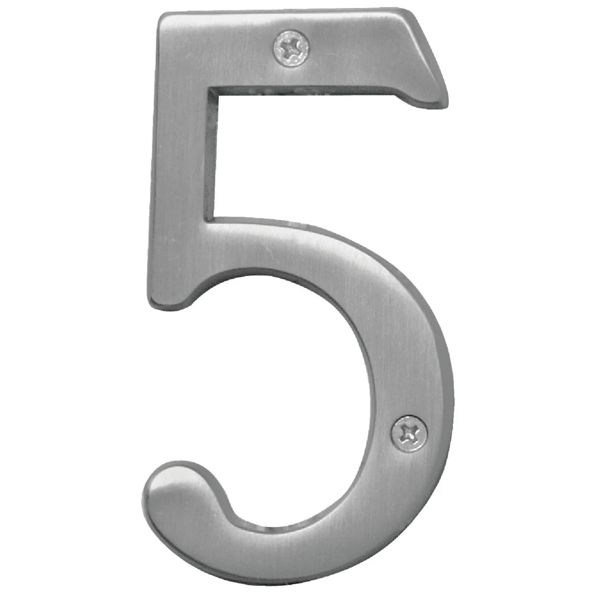 Functional Hy-Ko Prestige Series 4 In. Satin Nickel House Number Five Next-Generation