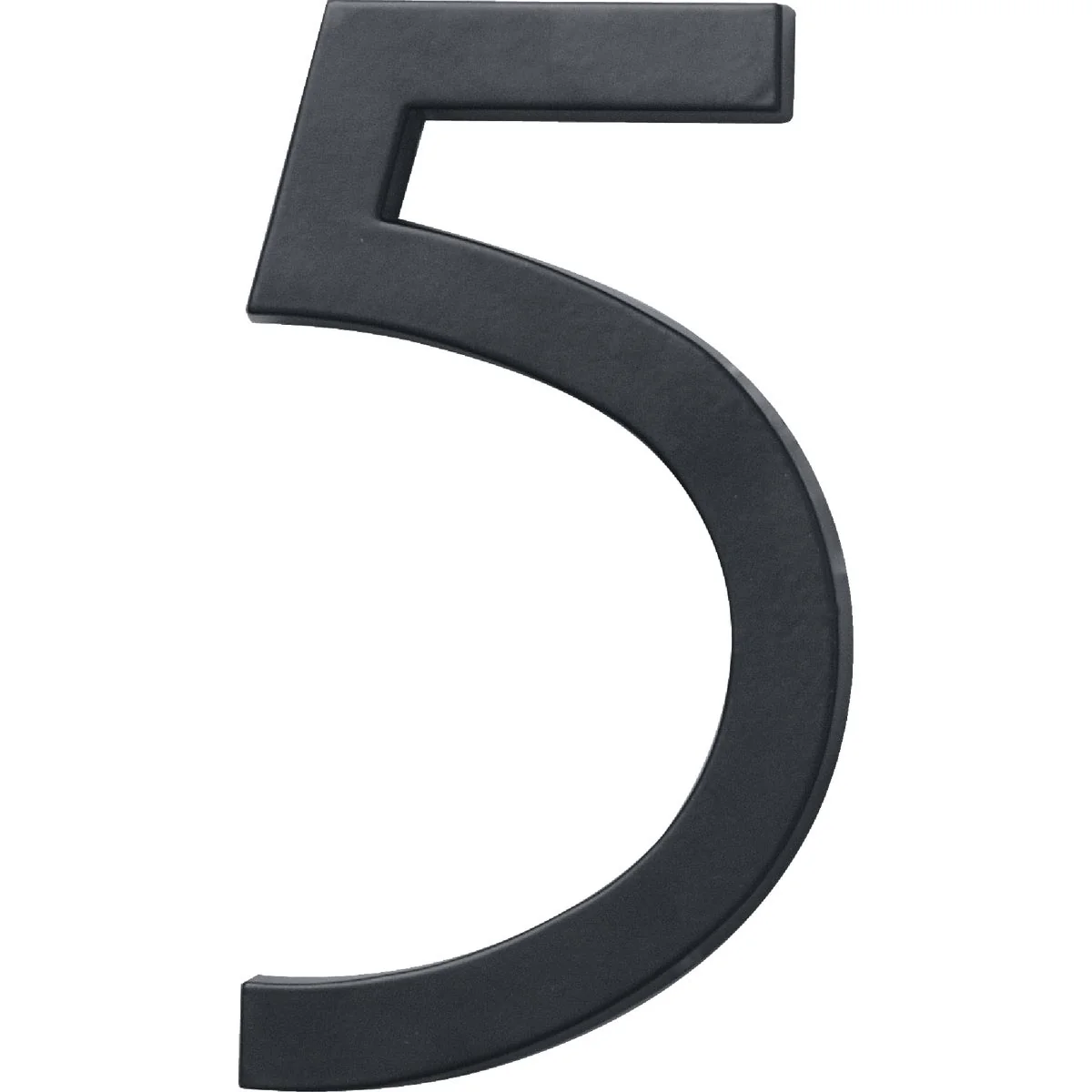 Exceptional Hy-Ko Architectural Series 6 In. Satin Black House Number Five Elegant