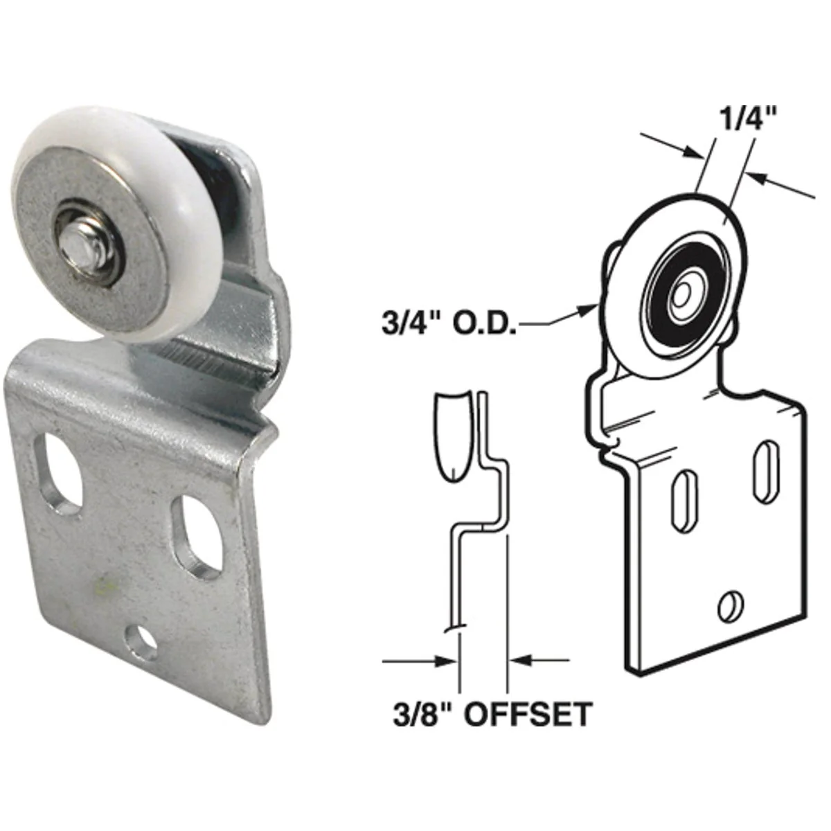 Specialty Prime-Line 1 4 In. Offset Ball Bearing Wheel Adjustable Bypass Door Roller 2-Count Innovative
