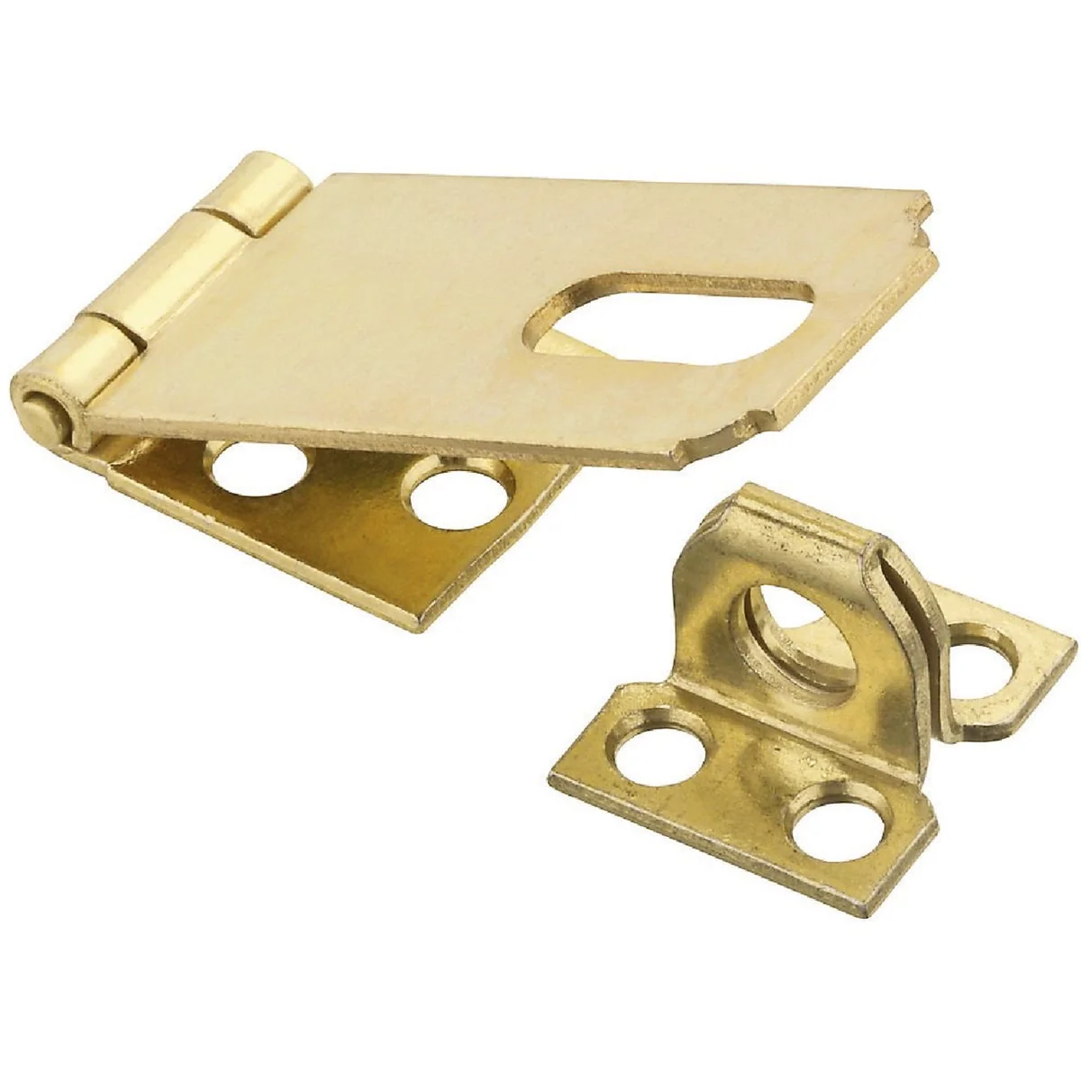 Comfortable National 2-1 2 In. Brass Non-Swivel Safety Hasp Premium Material