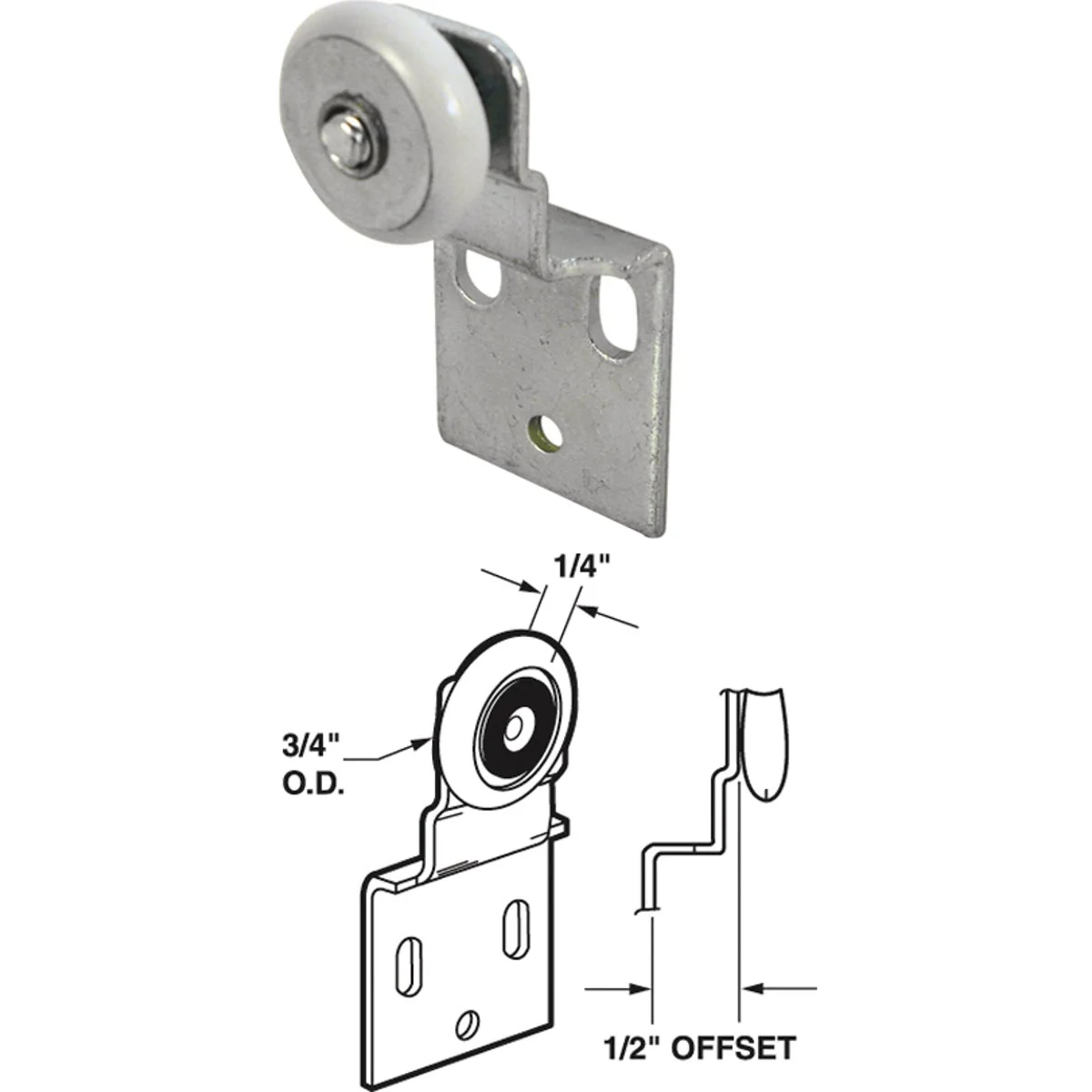 Expertly Made Prime-Line 1 2 In. Offset Ball Bearing Wheel Adjustable Bypass Door Roller 2-Count Solid