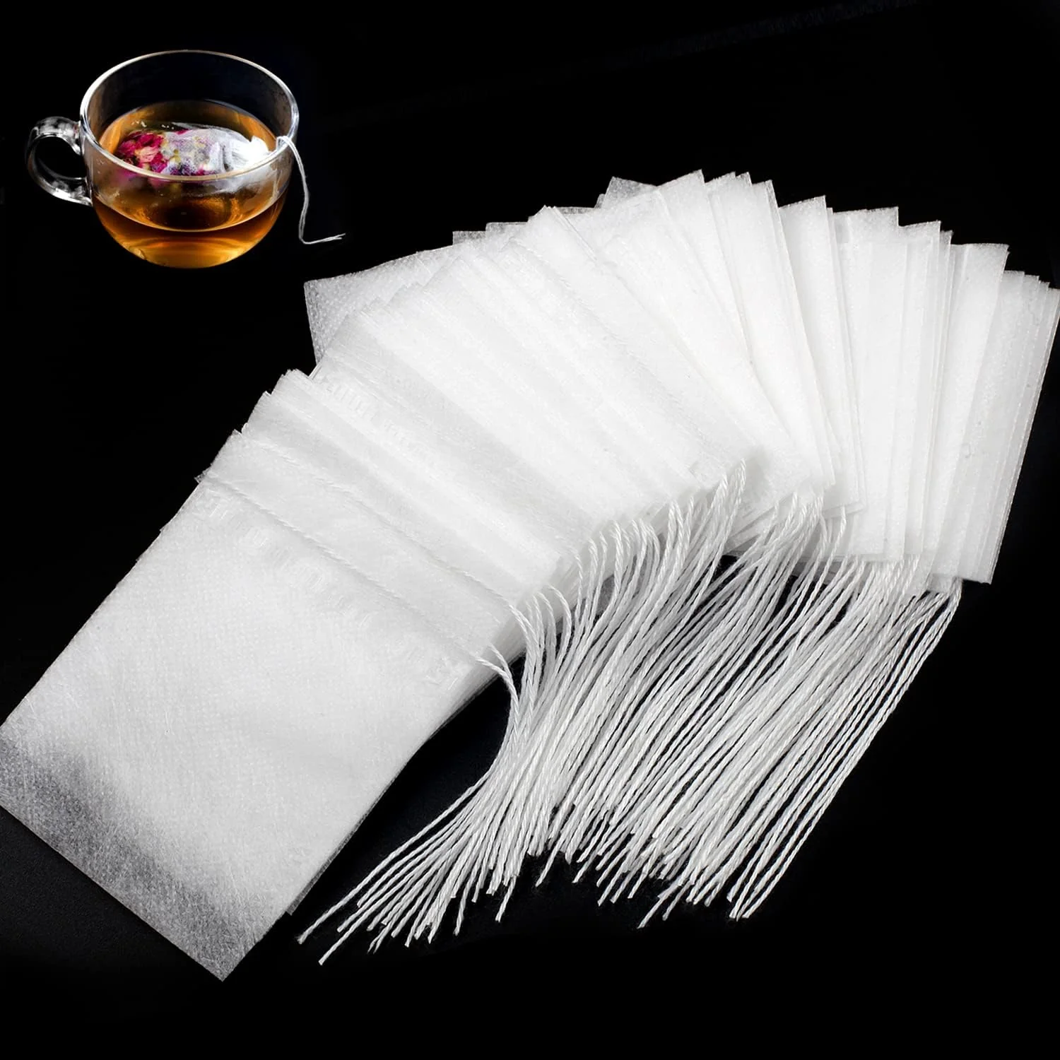 Efficient 400pcs Disposable Tea Bags for Loose Leaf Tea Biodegradable Tea Filter Bags with Drawstring Corn Fiber Empty Tea Bags for Loose Leaf Tea Specialty