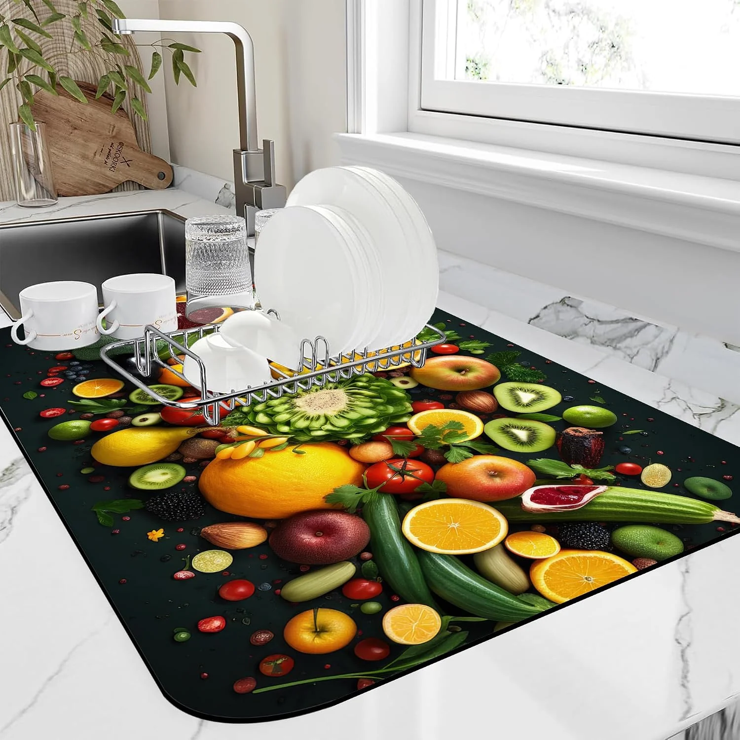 Practical Dish Drying Mat for Kitchen Counter Absorbent Dish Coffee Mat 16 X24 Next-Generation