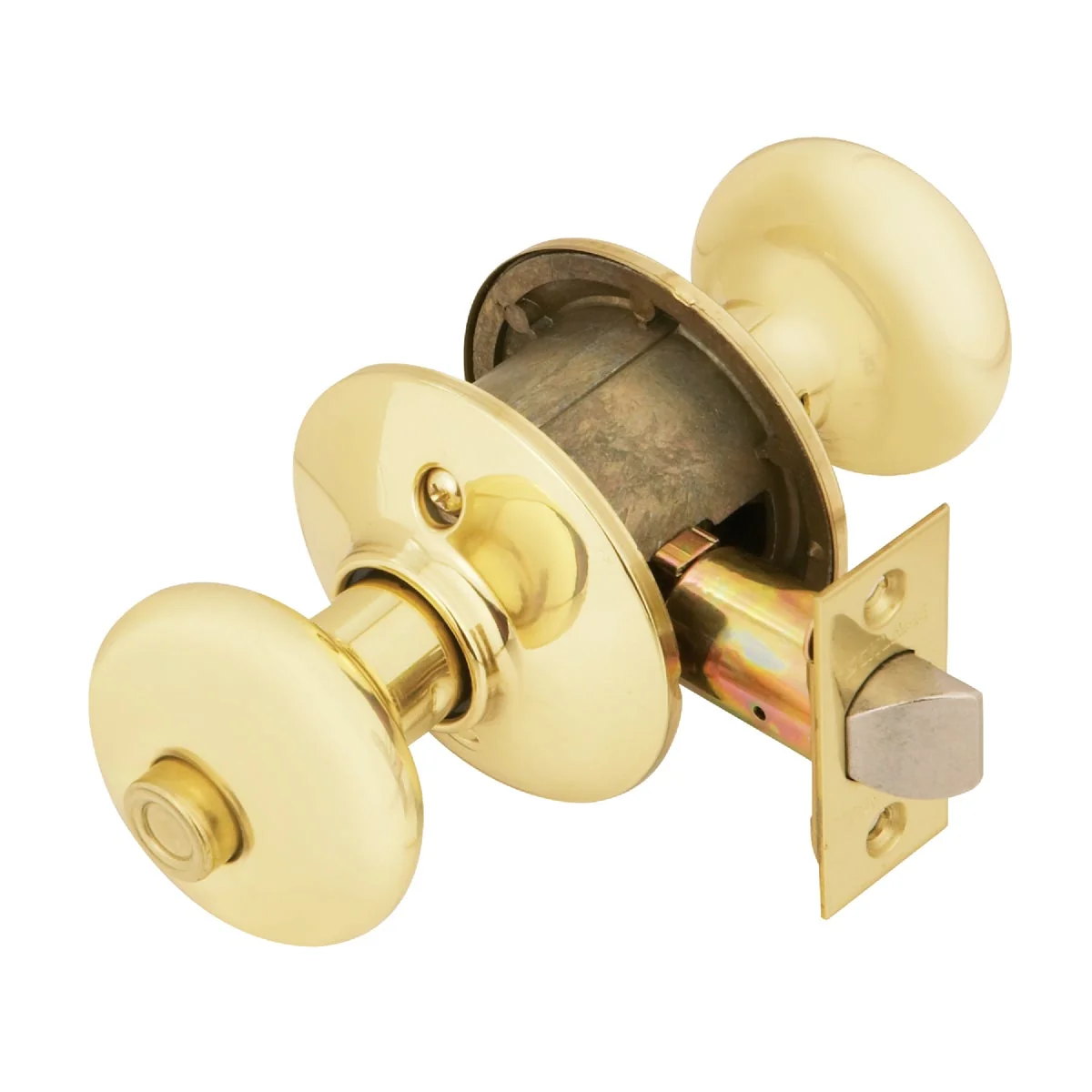 Convenient Schlage Plymouth Bright Brass Bed Bath Door Knob Elegant