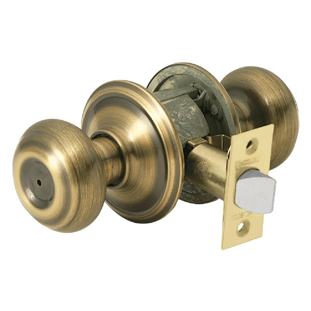 Pure Schlage Georgian Antique Brass Bed Bath Door Knob Proven