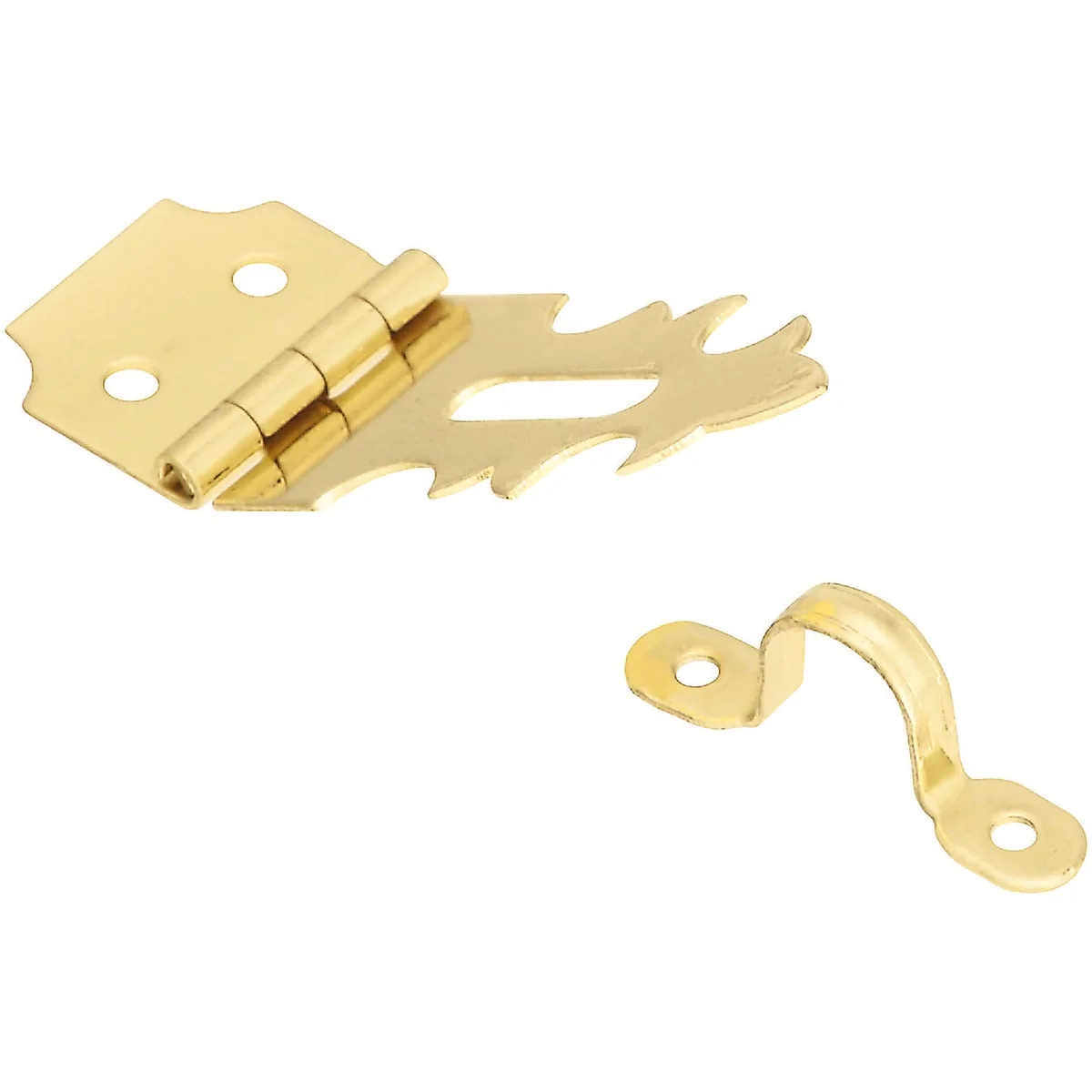 Easy-to-Use National 3 4 In. x 2-3 4 In. Solid Brass Decorative Hasp With Hook Reliable