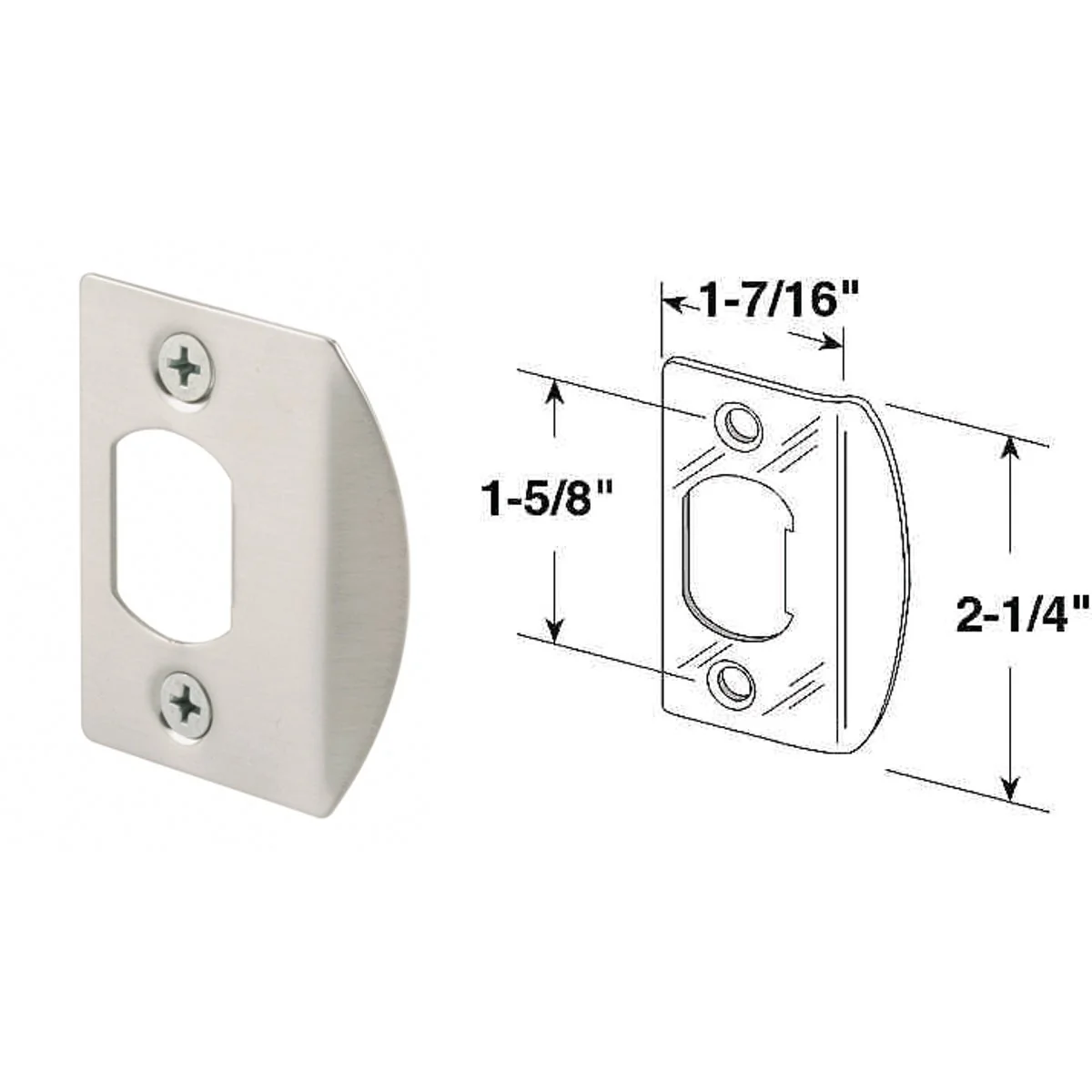 Recyclable Defender Security Satin Nickel 1-3 4 In. Strike Plate Elite