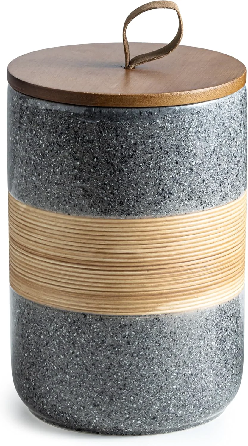 Classic Large Storage Containers with Lids Ceramic Coffee Container Kitchen Food Storage Cookie Jars with Airtight Lid for Spice Sugar Tea Bag Durable