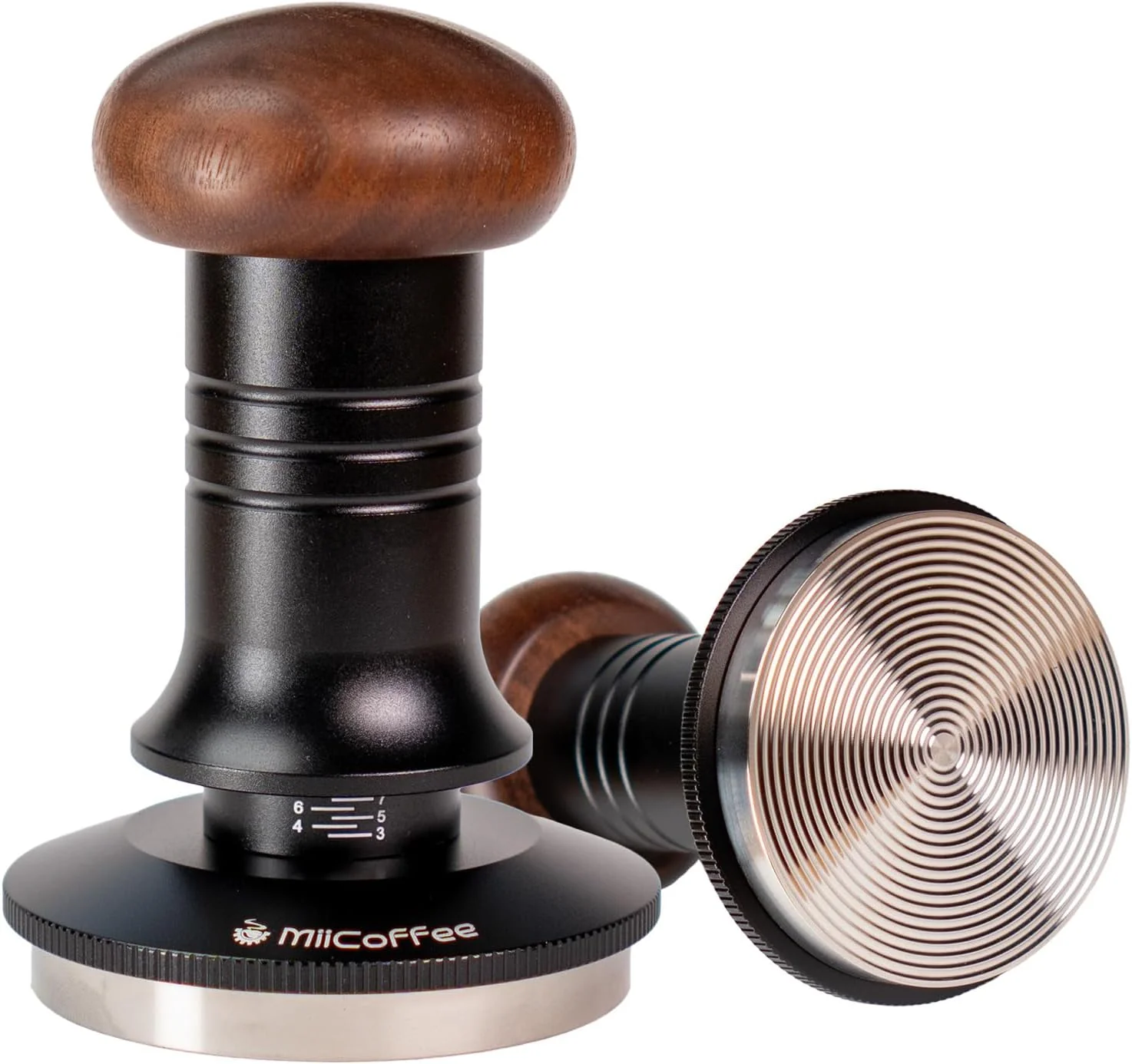 Outstanding MiiCoffee Espresso Coffee Tamper 58.5mm Level Coffee Tamper for 58mm Portafilter Adjustable Depth Stainless Steel Ripple Base Elite