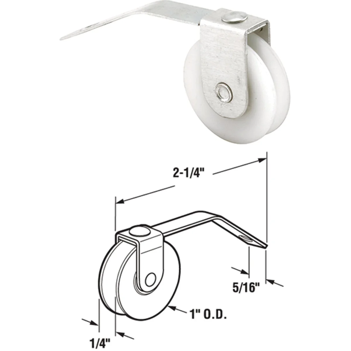 Clean Prime-Line 1 In. x 5 16 In. Center Groove V-Spring Tension Nylon Screen Door Roller Assembly 2-Count High-End