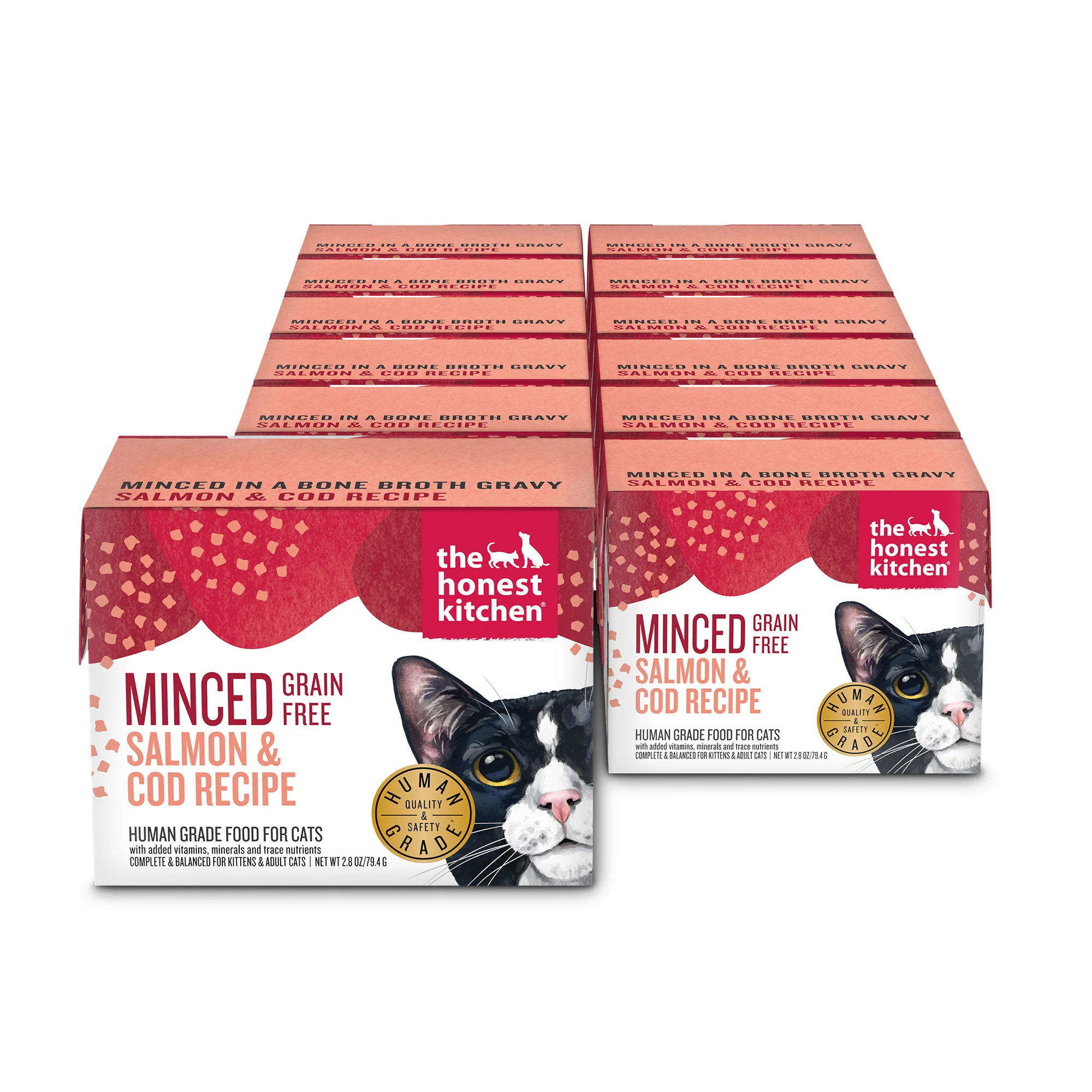 Selected The Honest Kitchen Minced Wet Cat Food Salmon Cod in Fish Broth Gravy High-Grade