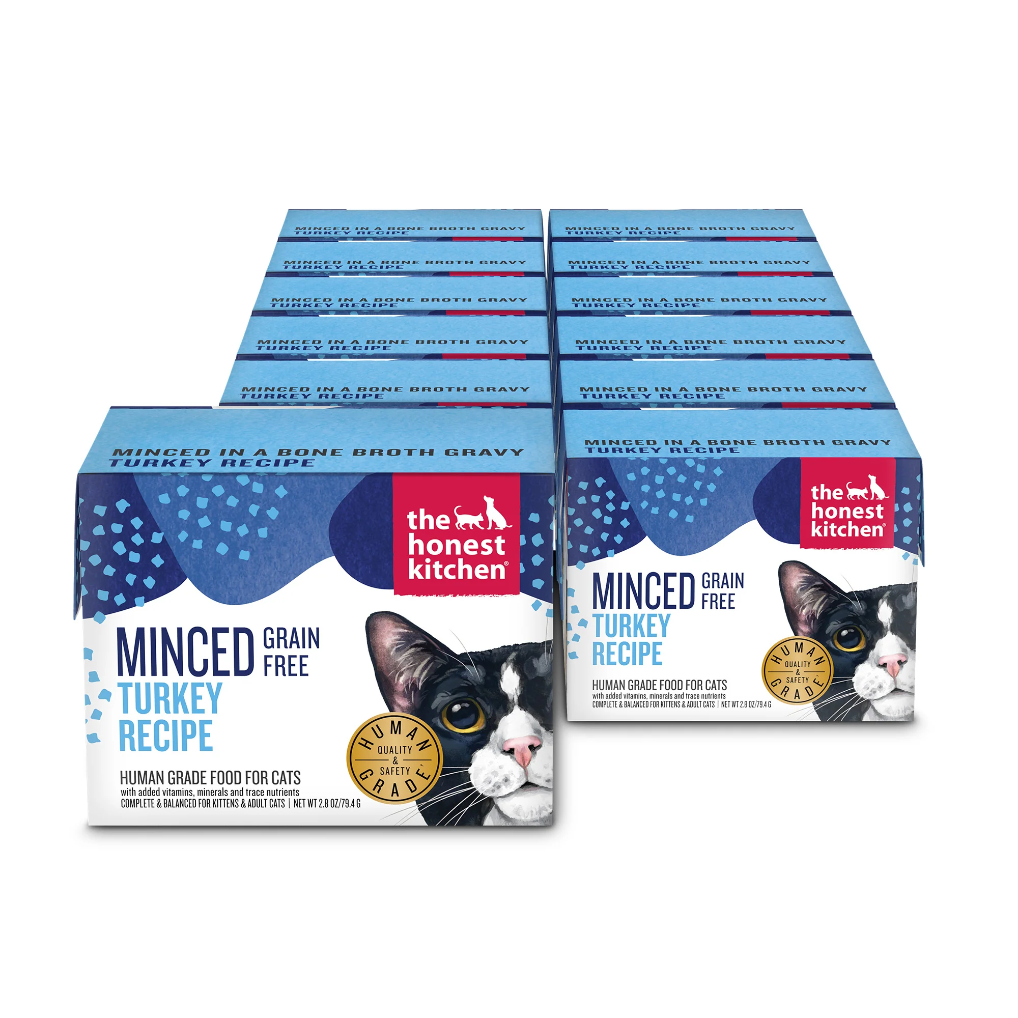 Reusable The Honest Kitchen Minced Wet Cat Food Turkey in Bone Broth Gravy Advanced