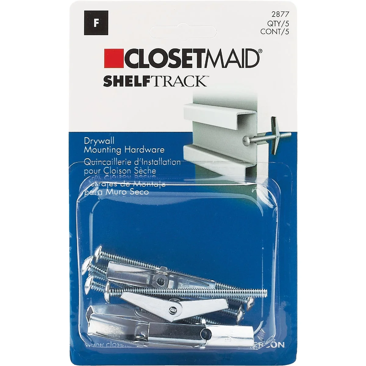 Functional Closetmaid ShelfTrack 5-Piece Hang Track Mounting Hardware Easy-to-Use