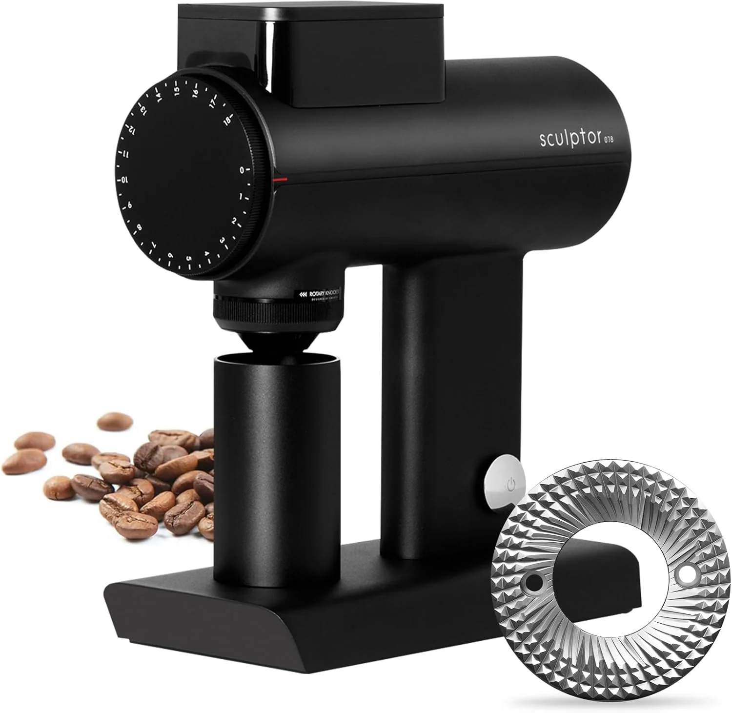 Practical Timemore Sculptor 078 Turbo Burr Coffee Bean Grinder Electric Grinder with Stepless Coarseness Adjustment Only Suitable for Pour over - Black Fine Crafted