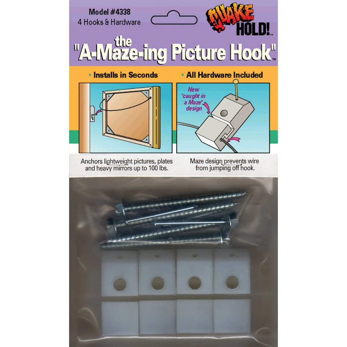 Fashionable QuakeHold A-Mazing Picture Hanger User-Friendly