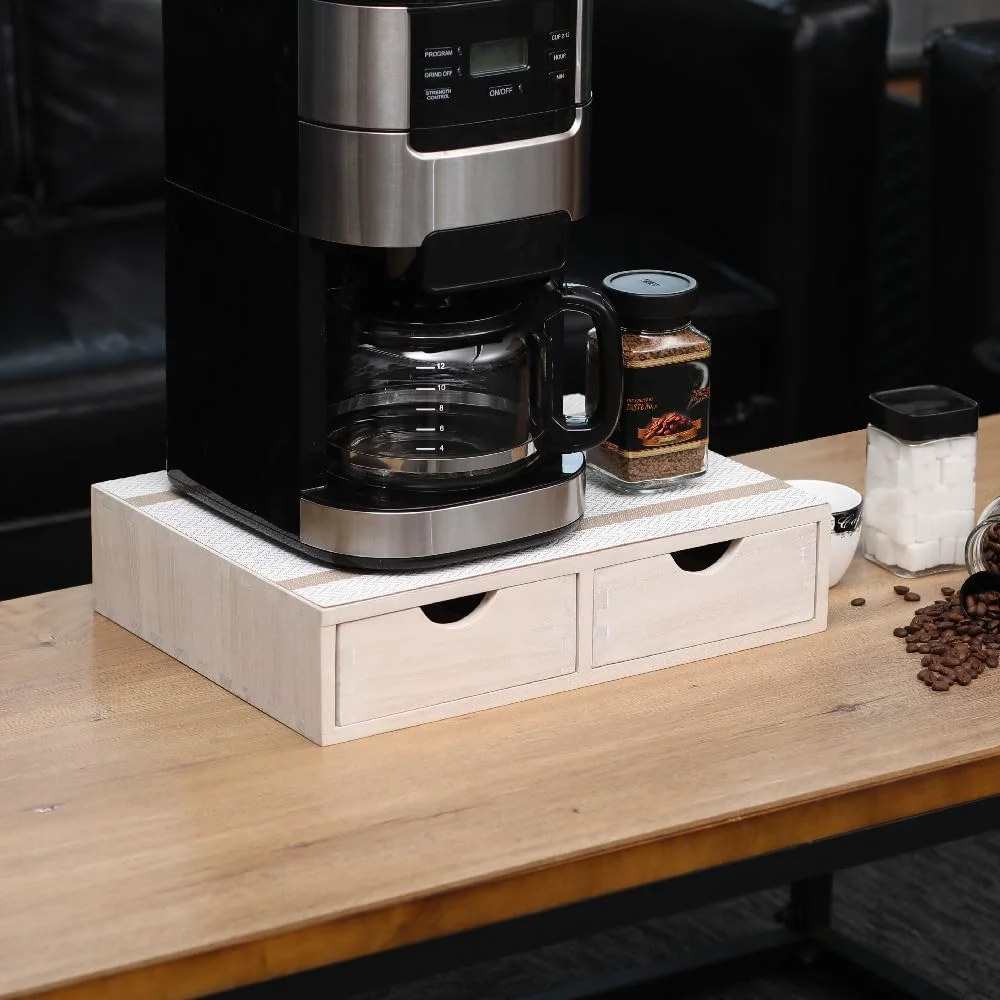 Breathable Kitchen Storage Organizer with 2 Drawers for Coffee Brew K Cup Coffee Pod Holder - Office Organization Drawer for Desk Smart