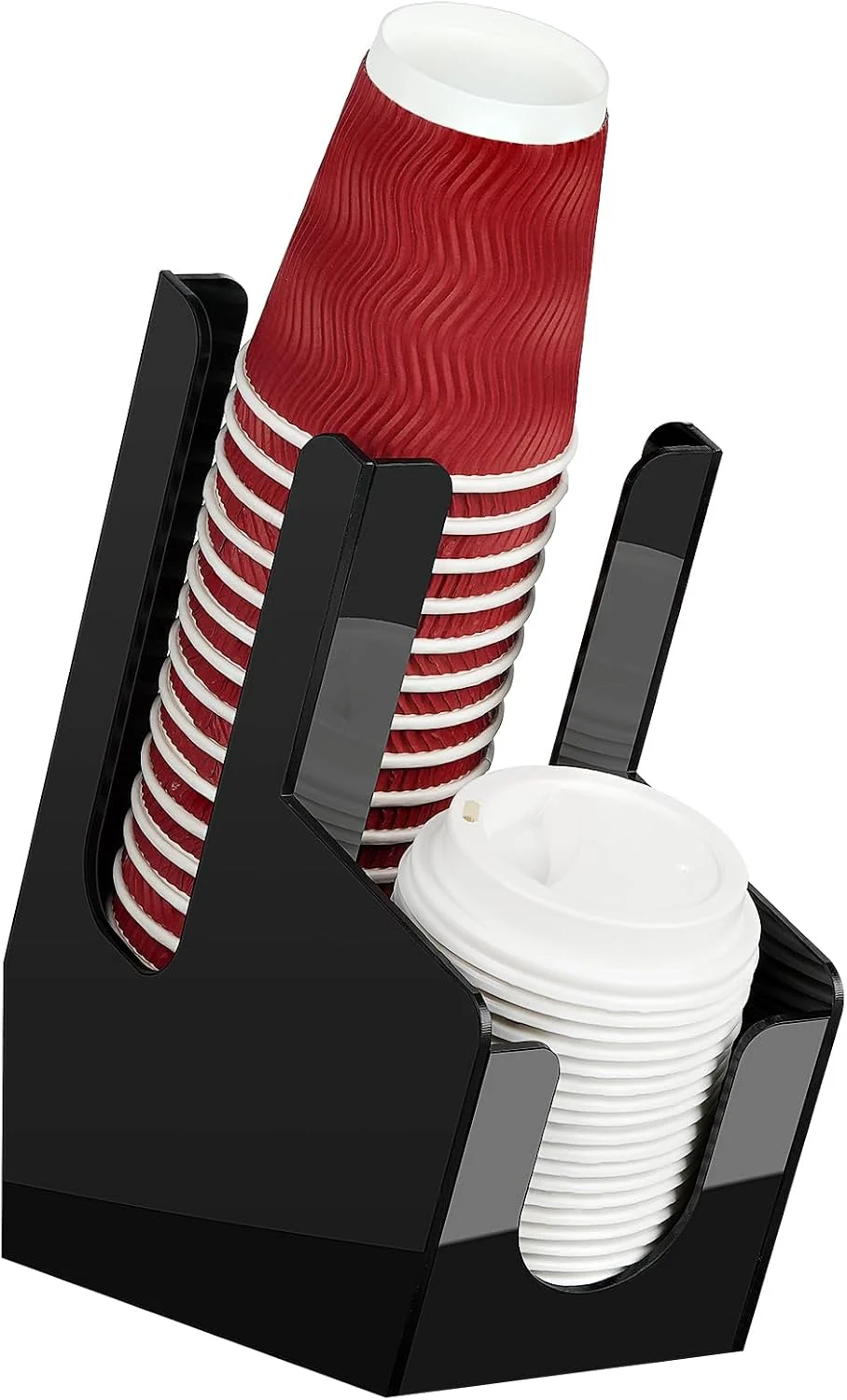 Original Myityard Coffee Station Organizer for Countertop Acrylic Cup and Lid Dispenser Fit Disposable Paper and Plastic Cups Top-Quality
