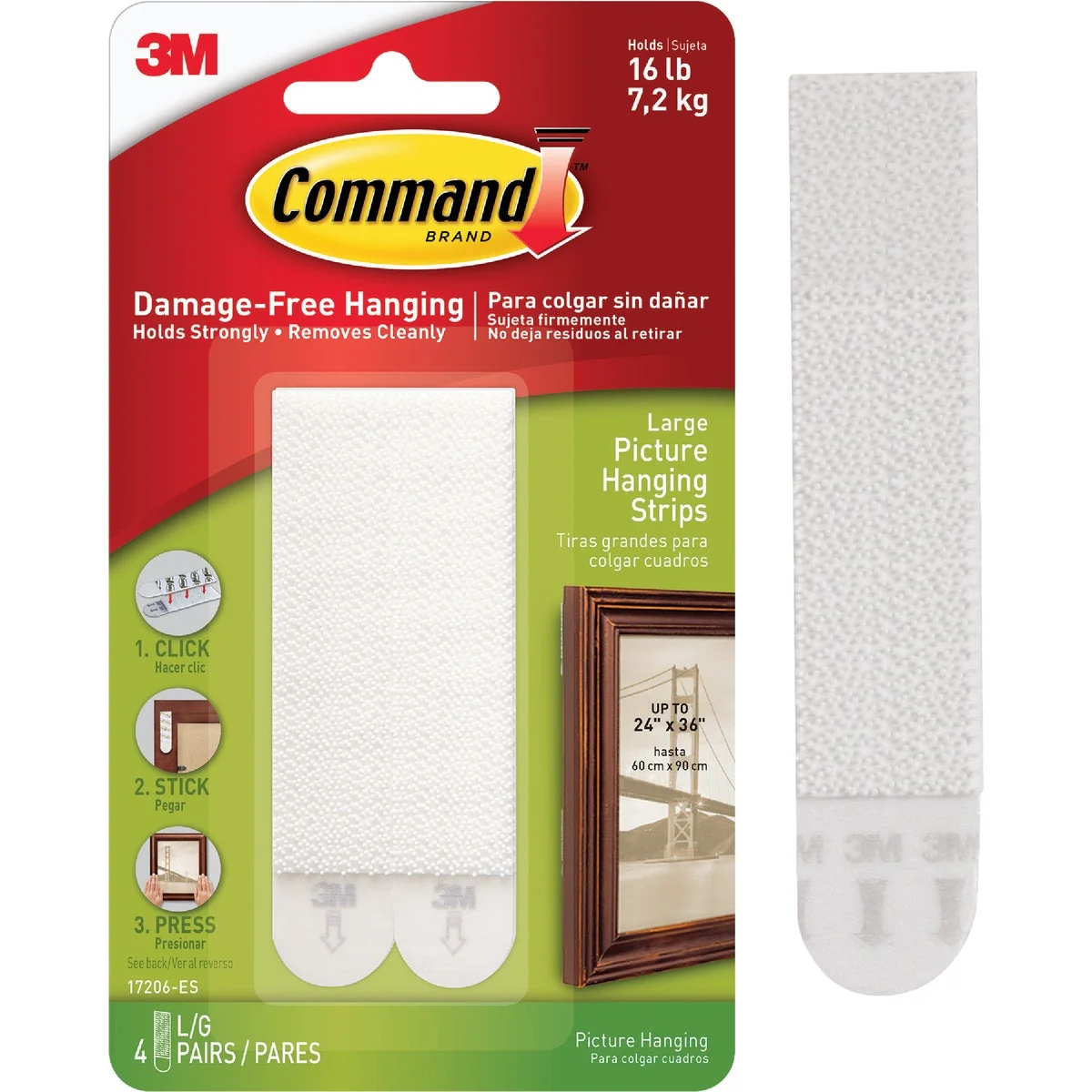 Trusted Command 3 4 In. x 3-5 8 In. White Interlocking Picture Hanger 4 Count Durable