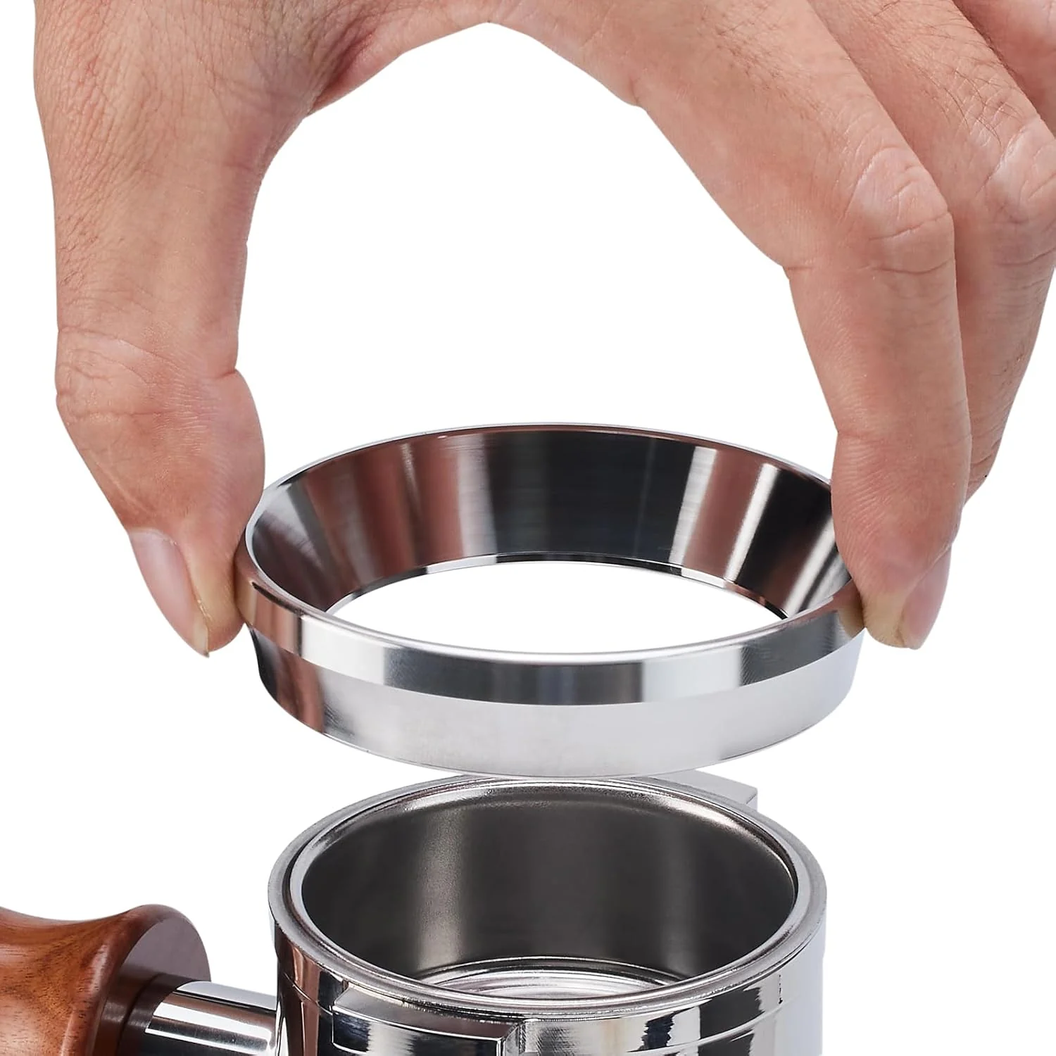 Proven 51mm Magnetic Espresso Dosing Funnel - 8 Neodymium Magnets 304 Stainless Steel Compatible with 51mm Delonghi Portafilter Decica Series Genuine