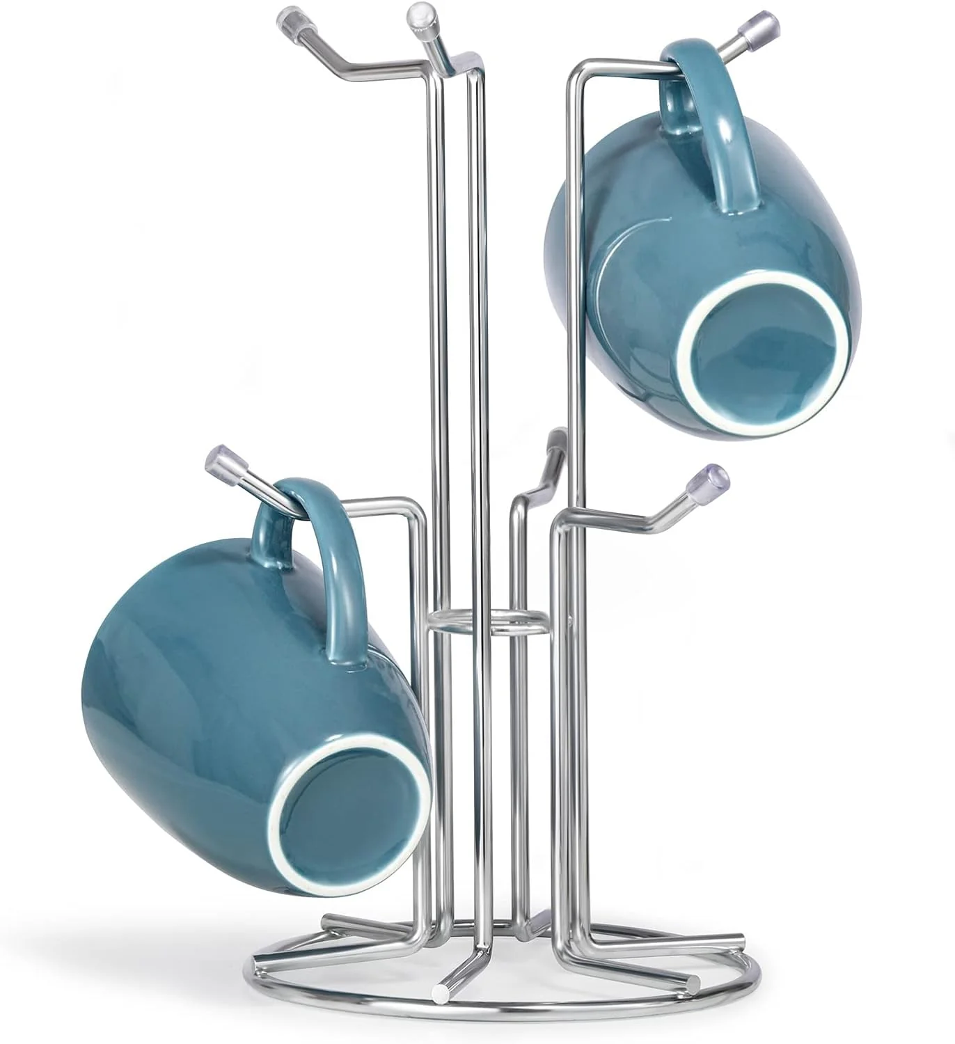 Next-Generation Hulisen Coffee Mug Holder for Countetop Cup Tree for Counter Large Mugs with 6 Hooks Metal Cup Holder Stand Standing Rack Display for Coffee Bar Green