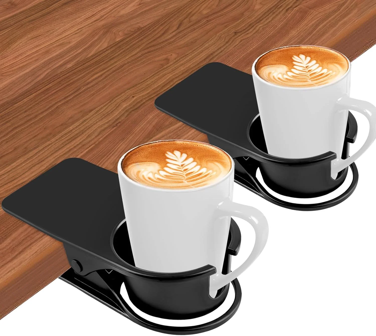 Expertly Made 2PCS Drinking Cup Holder Clips Kalolary Table Edge Cup Holder Clip Water Coffee Mug Holder Clip Desk Bottle Cup Stand Clip with Groove for Home Recyclable