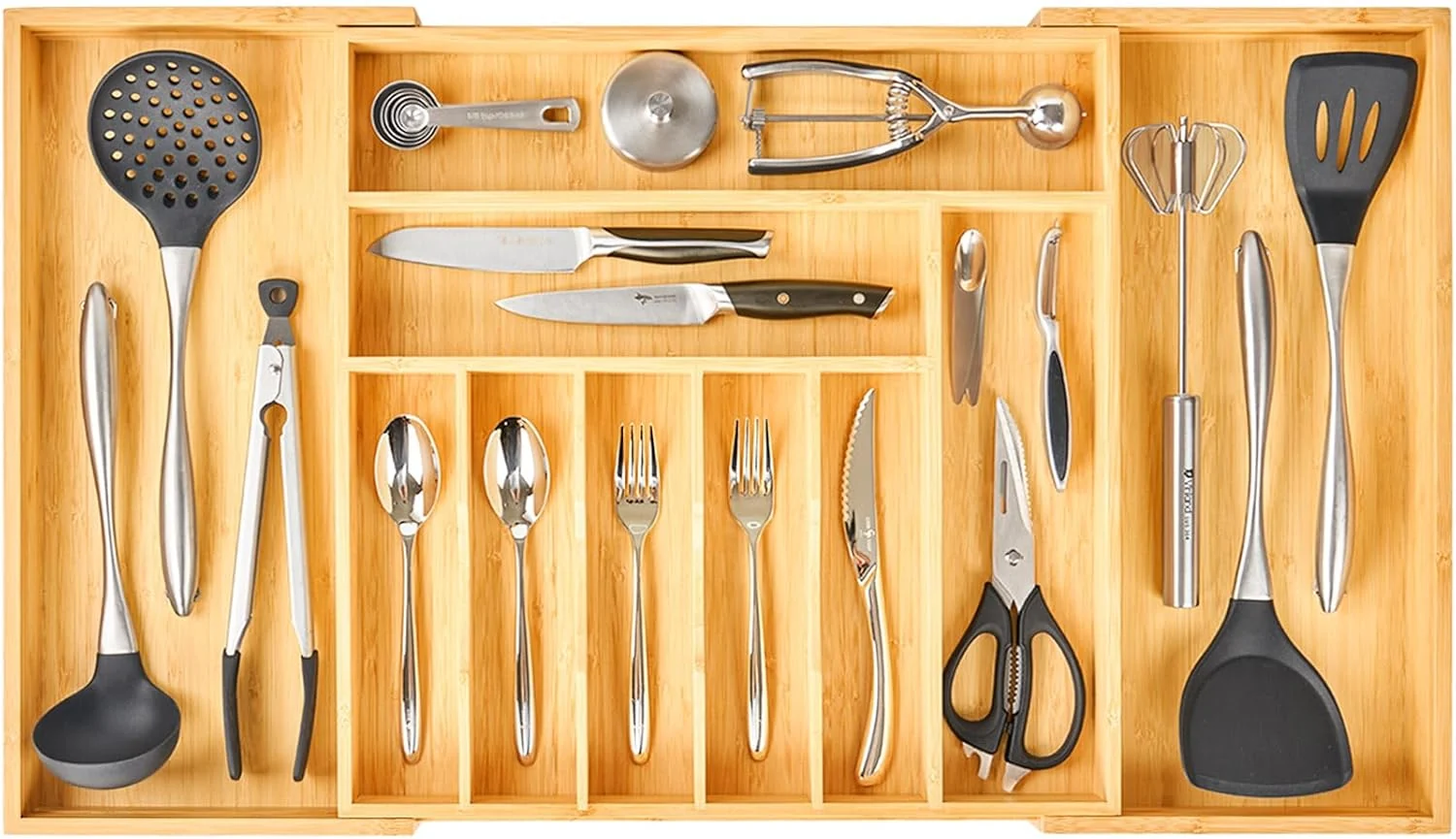 Powerful Umilife Extra Large Expandable Kitchen Siverware Utensils Drawer Organizer 19 Deep for Big Drawer Sophisticated