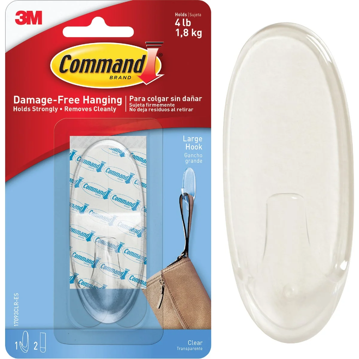Easy-to-Use Command 1-3 8 In. x 3-3 8 In. General Adhesive Utility Hook Detailed