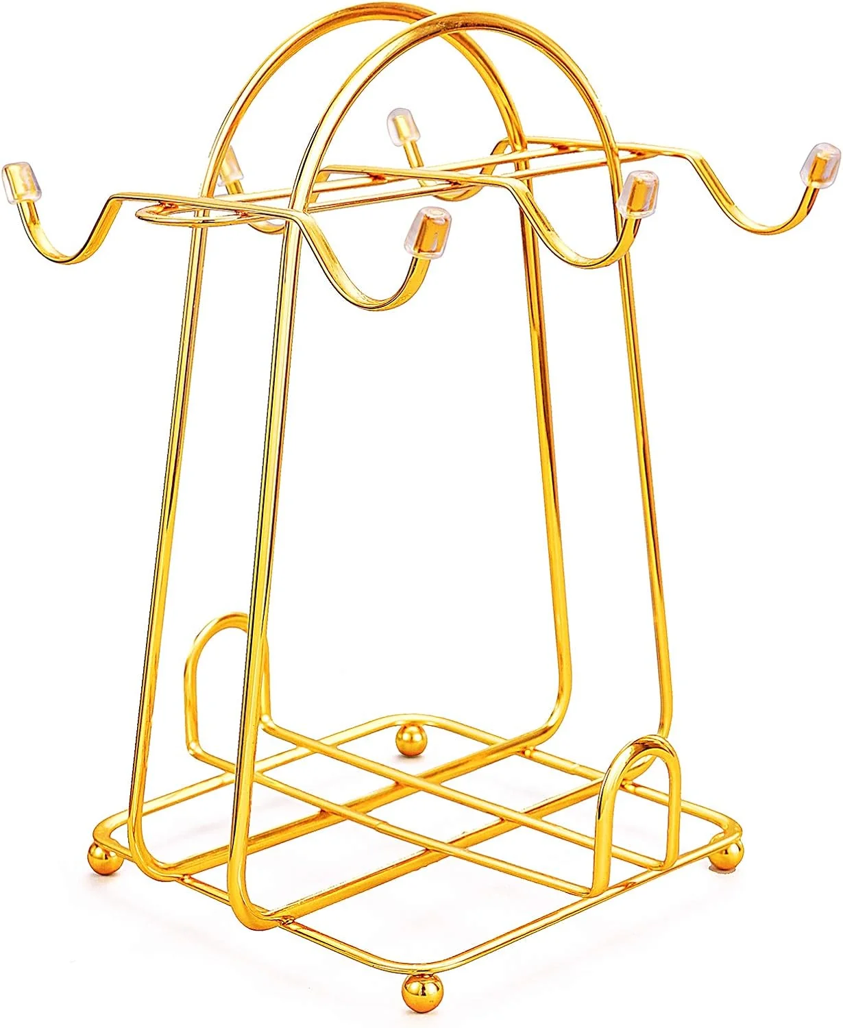 Certified CHENP.HMC Home Storage Mug Hooks Stainless Steel Wire Rack Display Stand Service for Tea Cups Bracket Gold Metal Stand for Coffee Cups and Saucers.… Organic