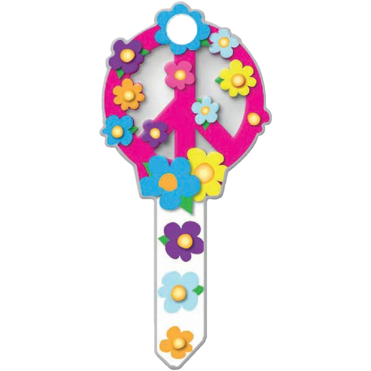 Durable Lucky Line Peace Sign Design Decorative House Key SC1 Top-Quality