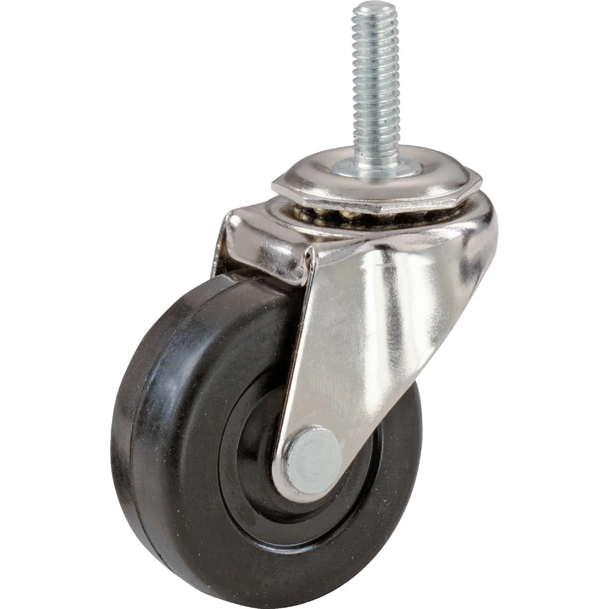 Elite Shepherd 4 In. Rubber Swivel Caster with Threaded Stem Optimized