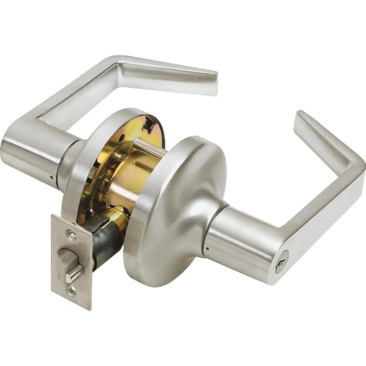 Original Tell Satin Chrome Entry Door Lever Solid