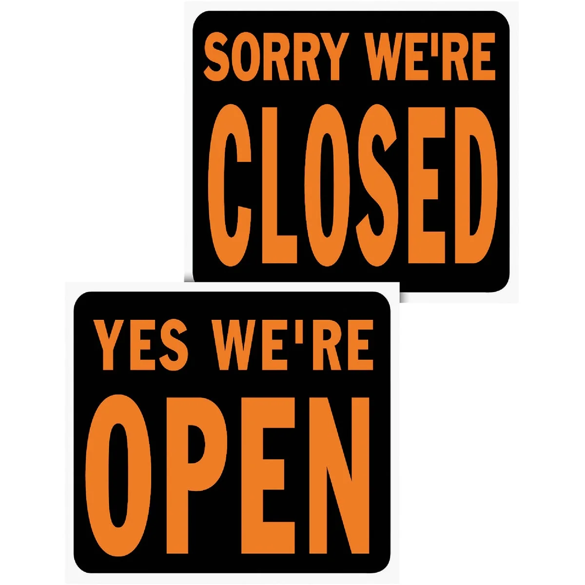 Consistent Hy-Ko Heavy Gauge Plastic Sign Yes We're Open Sorry We're Closed Dependable