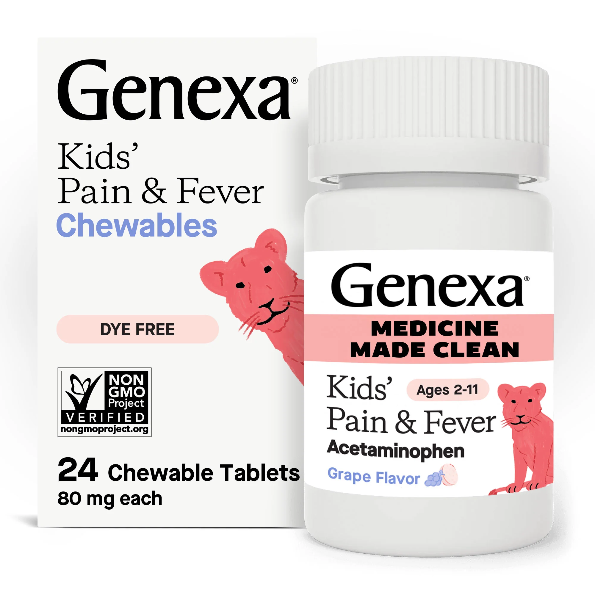 Comfortable GENEXA Kids' Pain and Fever Chewable Ages 2-11 Classic