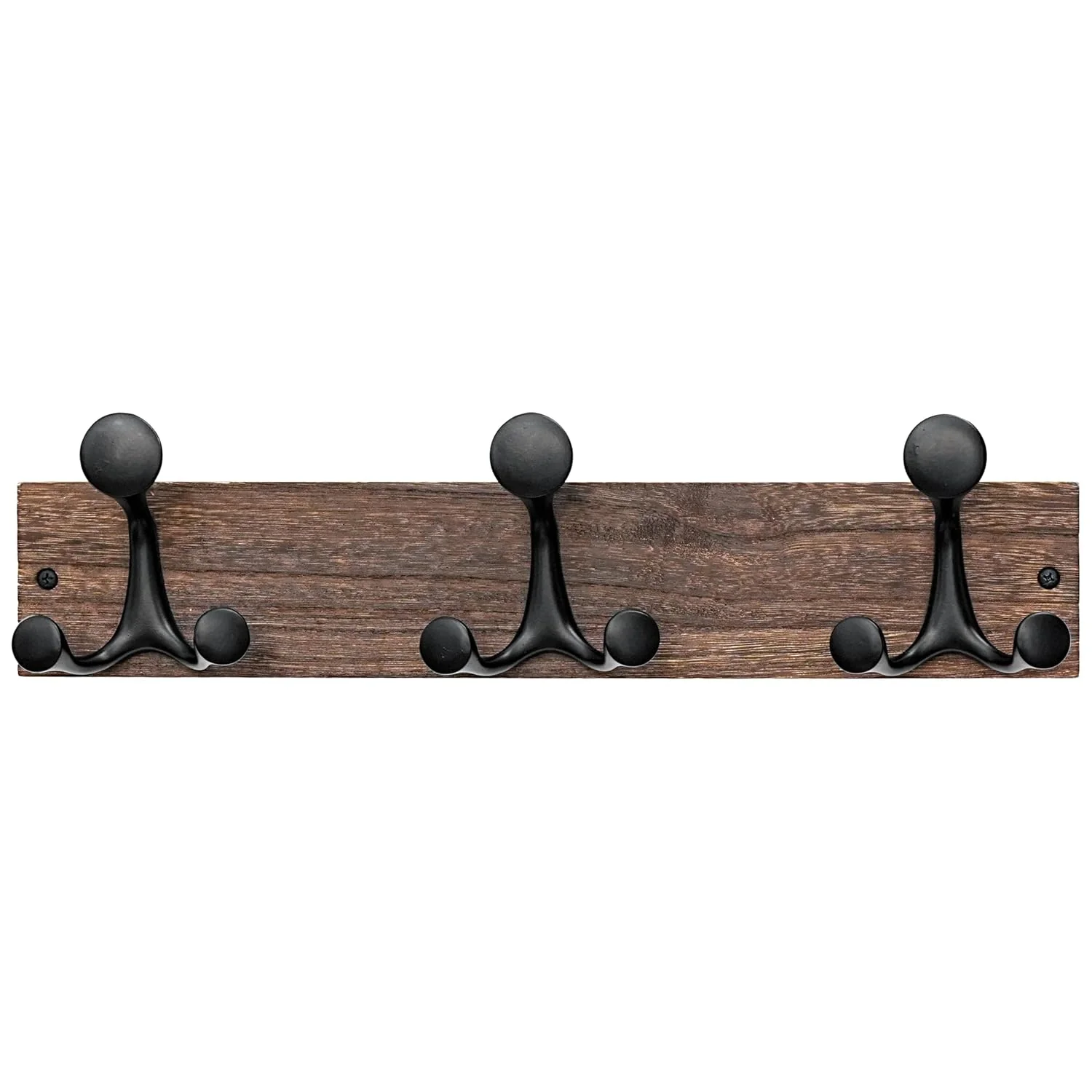 Official Skoloo 17-Inch Wood Burnt Coat Rack Wall Mount with 3 Triple Hooks - I for Family Entrances Classrooms and Pet Supplies Storage Outstanding